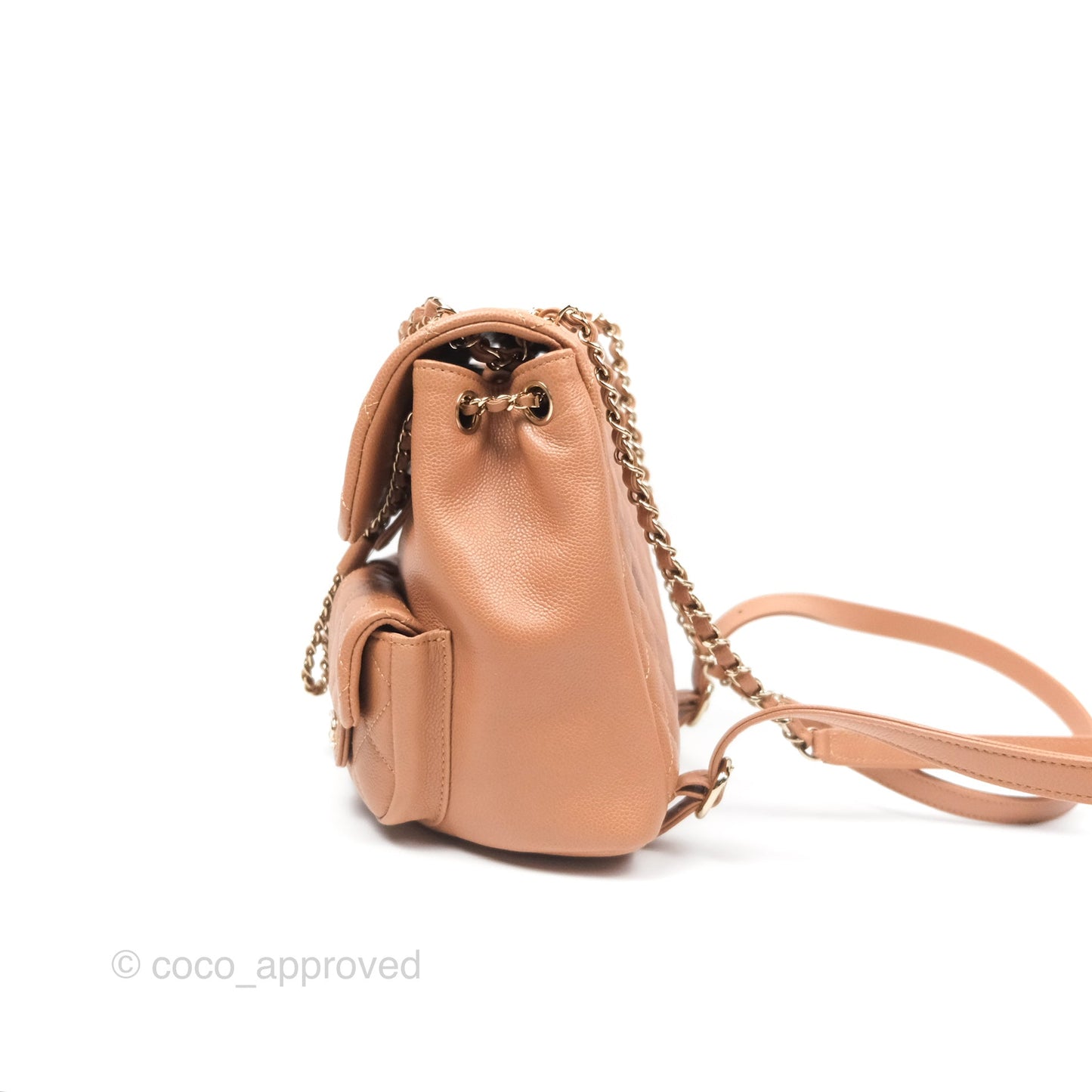 Chanel Duma Backpack Medium Dark Beige Caviar Gold Hardware