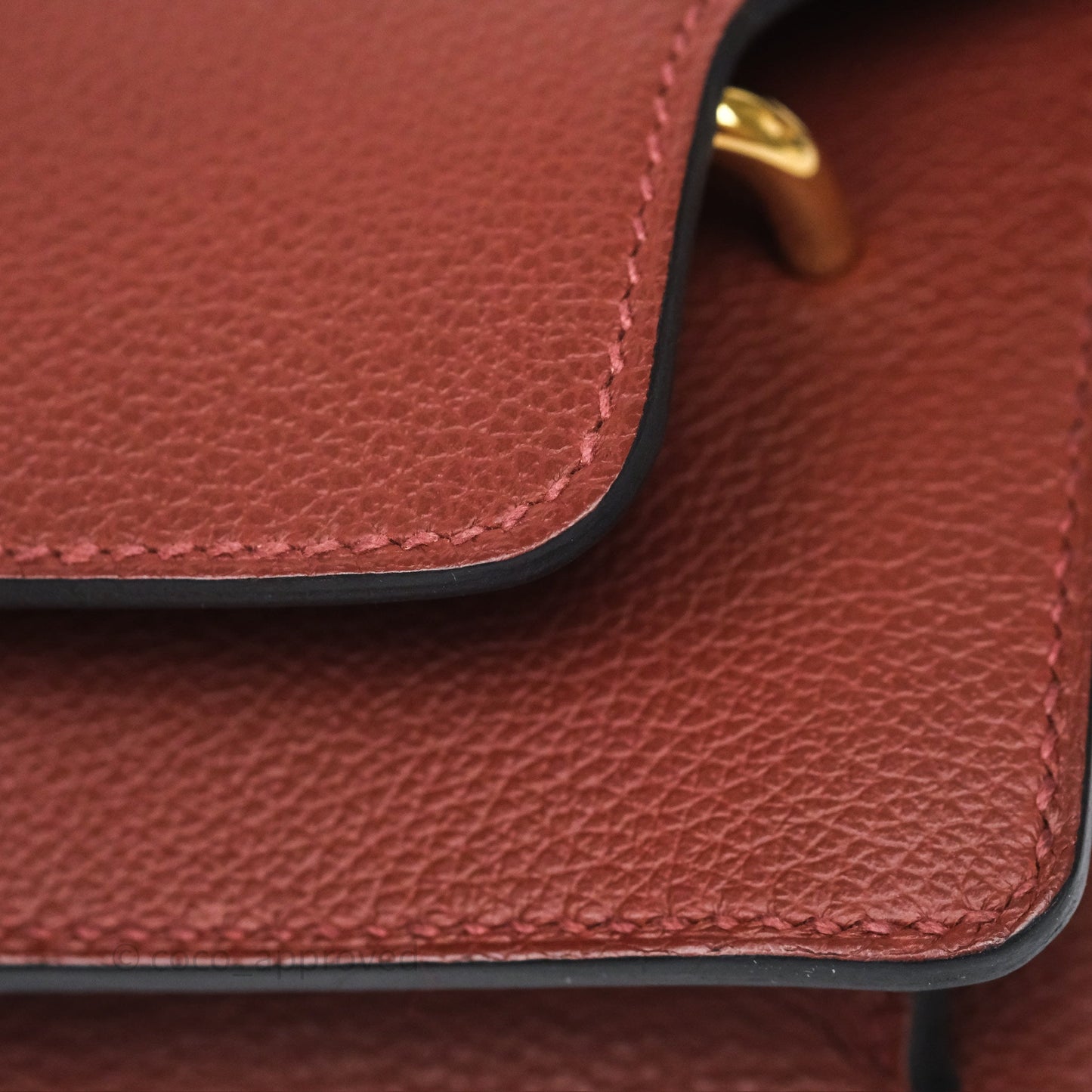 Hermès Mini Roulis Rouge H 55 Evercolor Gold Hardware