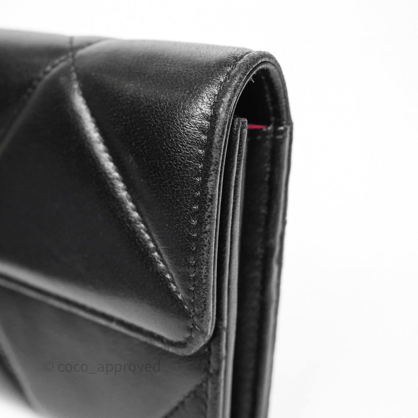 Chanel Quilted 19 Flap Long Wallet Black Lambskin Aged Gold Hardware