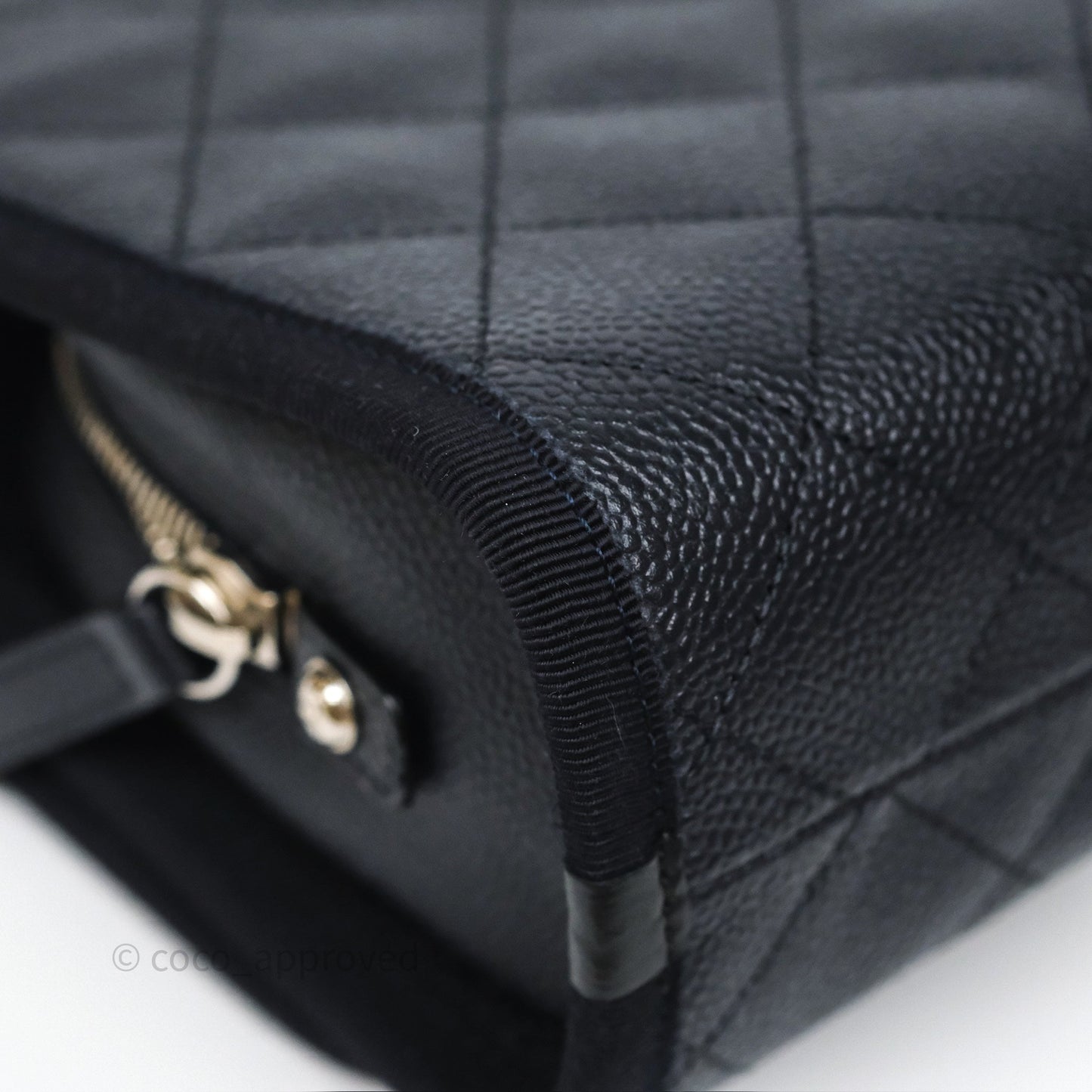 Chanel Top Handle Flap Bag Dark Navy Caviar Silver Hardware
