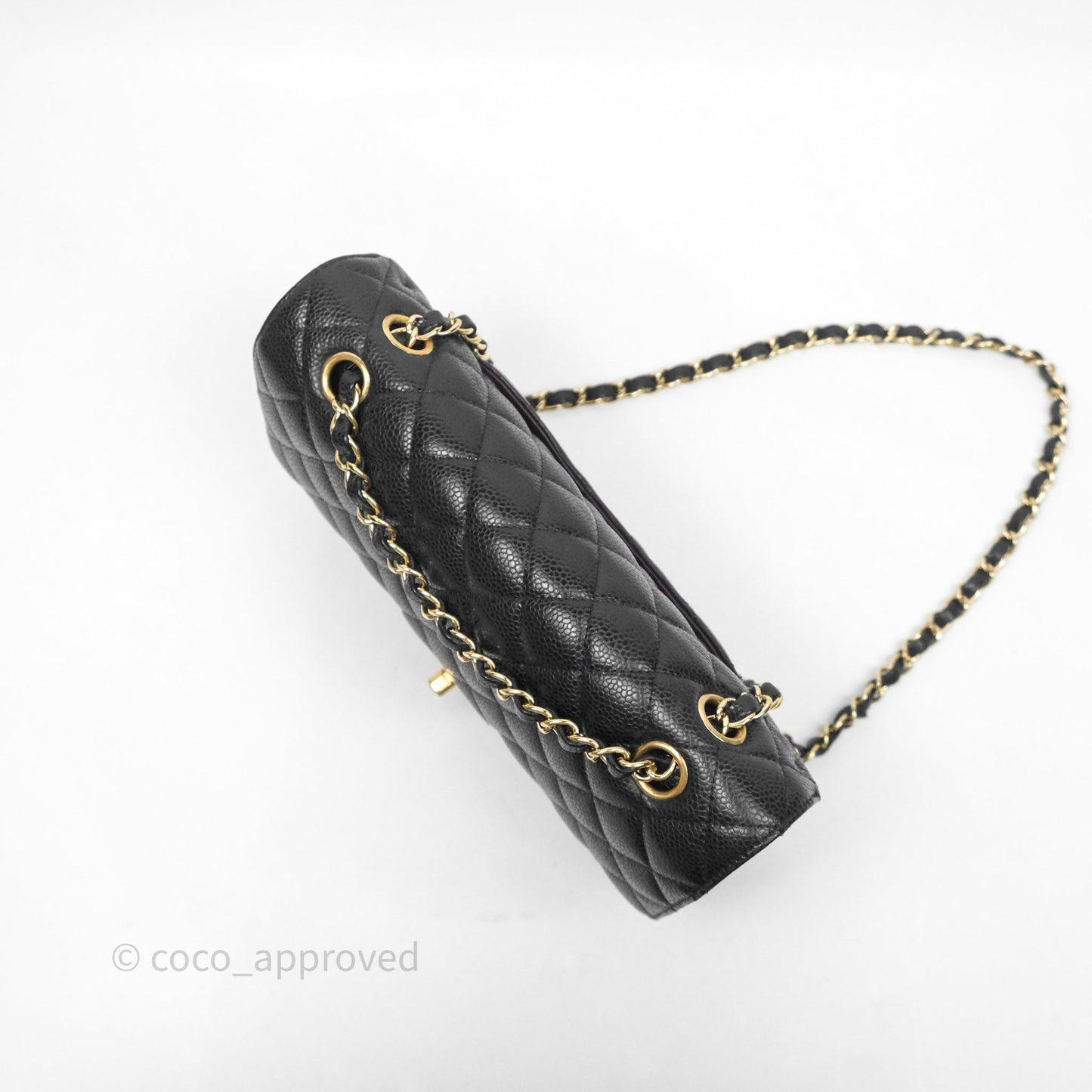 Chanel Classic M/L Medium Flap Quilted Black Caviar Gold Hardware