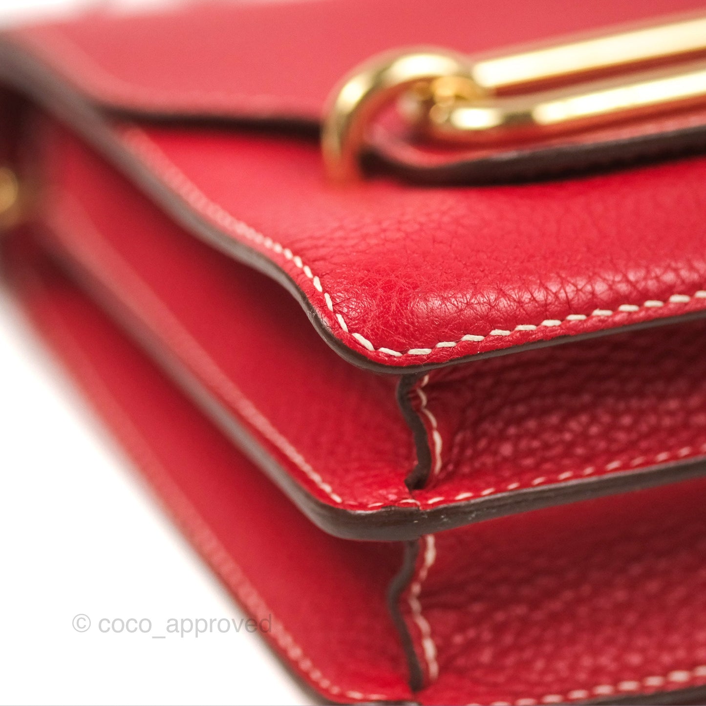 Hermès Roulis 23 Red Clemence Gold Hardware
