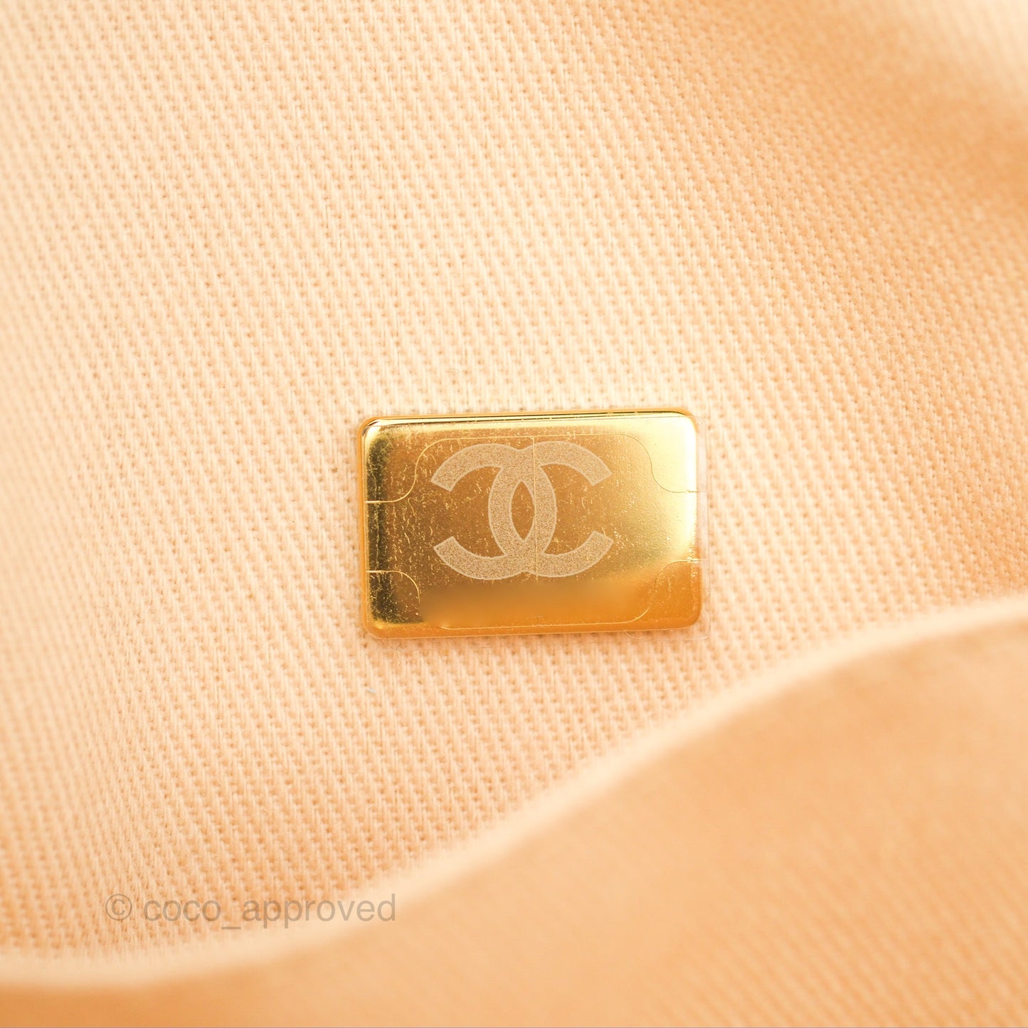 Chanel Large Deauville Ivory/Gold Canvas Gold Hardware