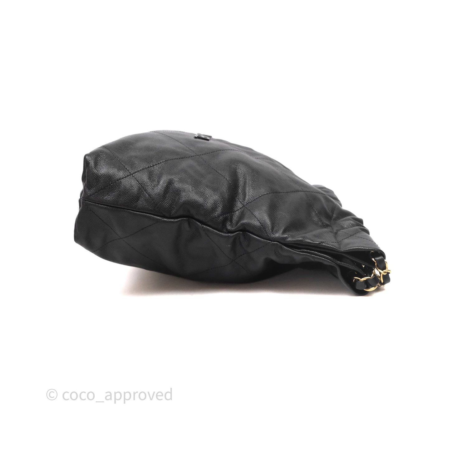 Chanel 22 Small Black Caviar Aged Gold Hardware