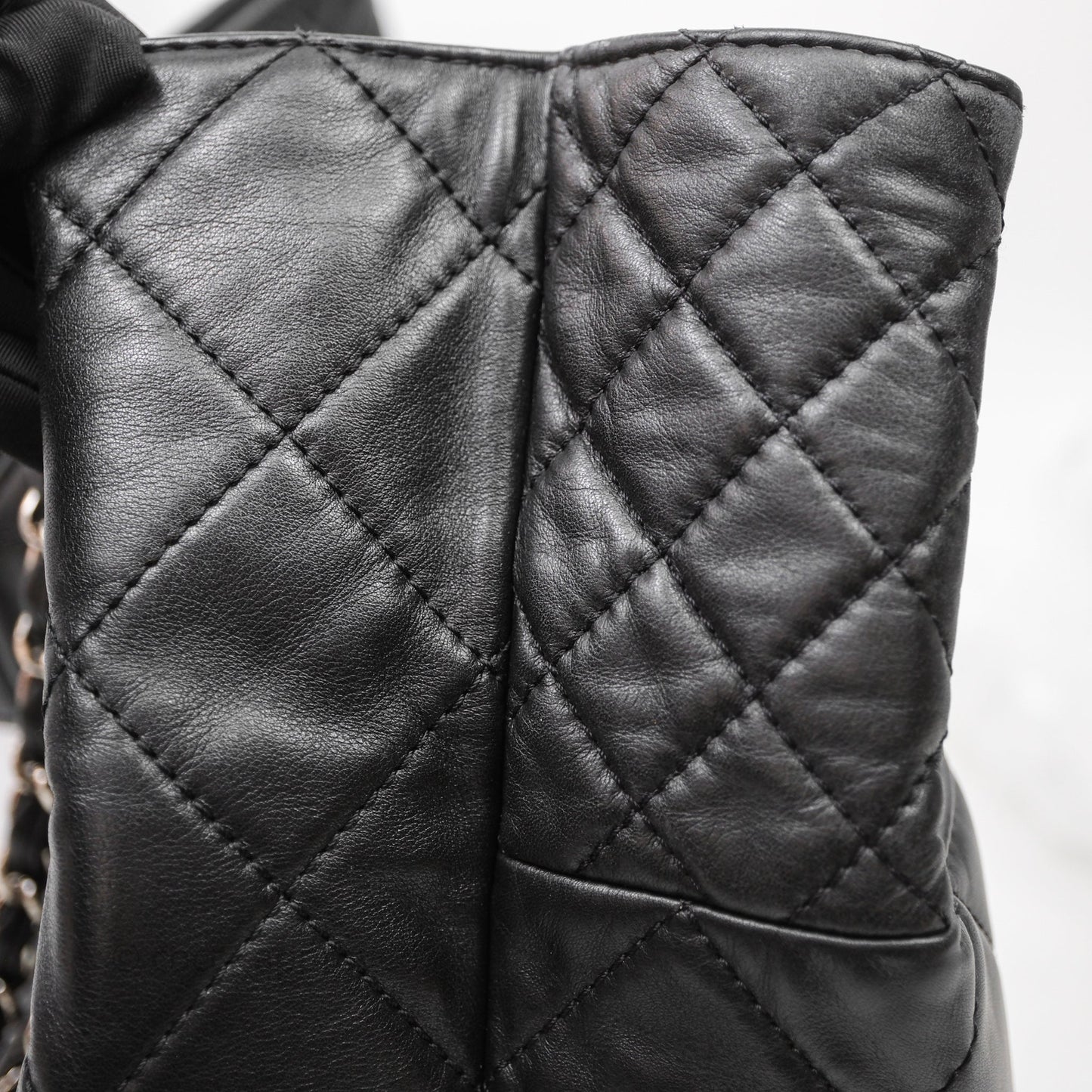 Chanel In The Business Tote Bag Black Calfskin Silver Hardware