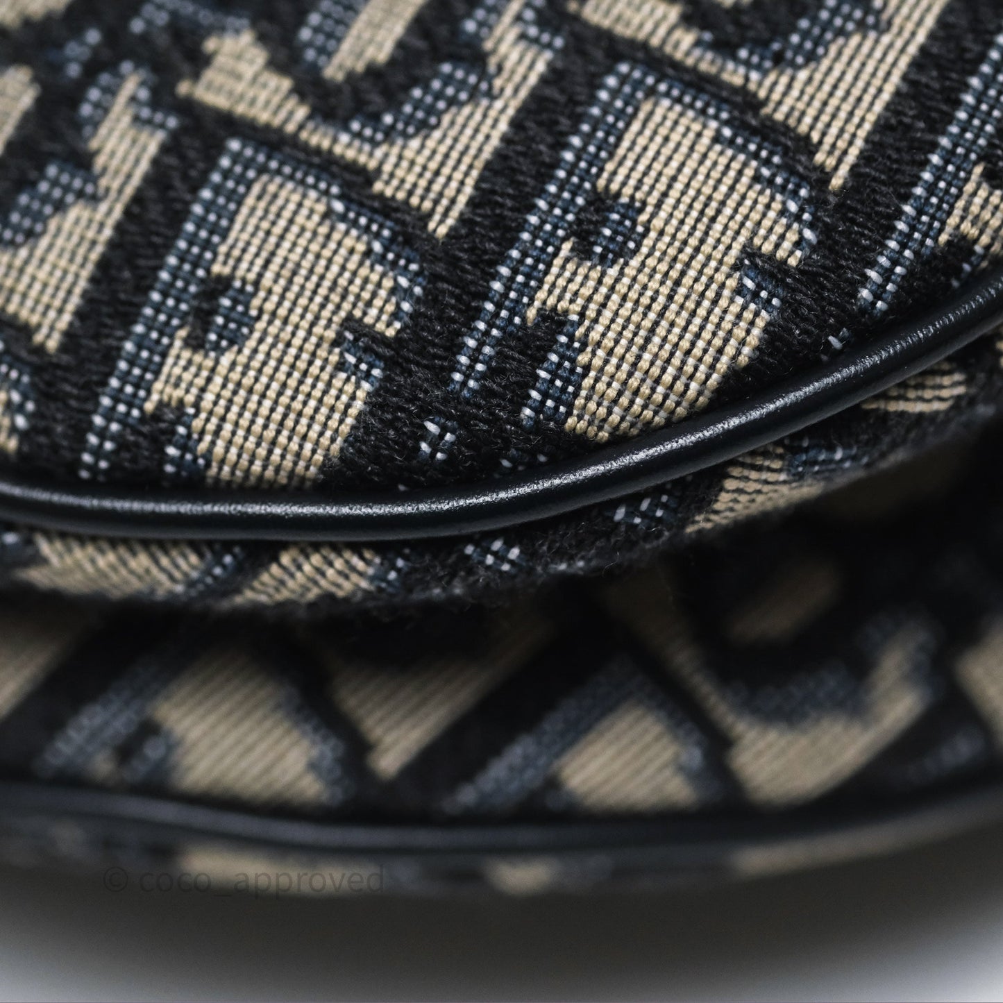 Christian Dior Saddle Bag Blue Oblique Jacquard Gold Hardware