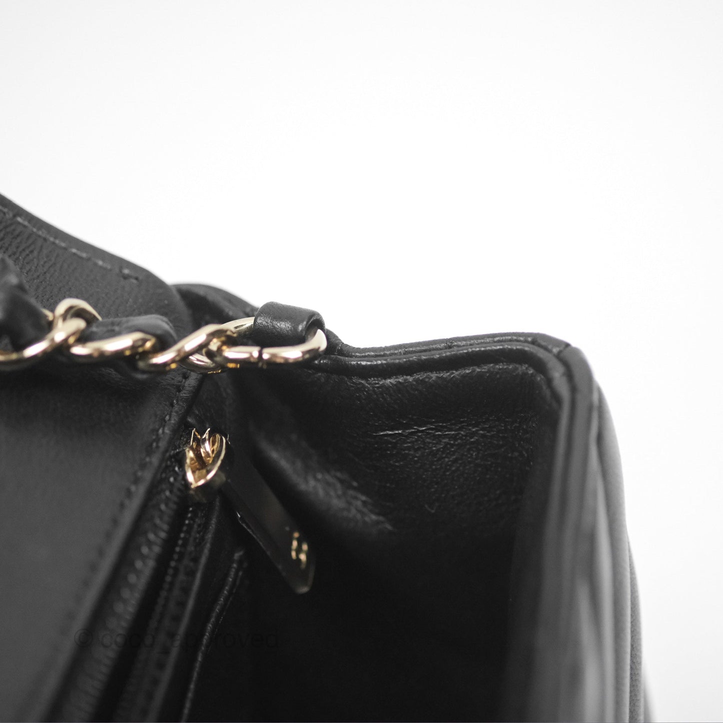 Chanel Mini Rectangular Flap Chevron Black Lambskin Gold Hardware
