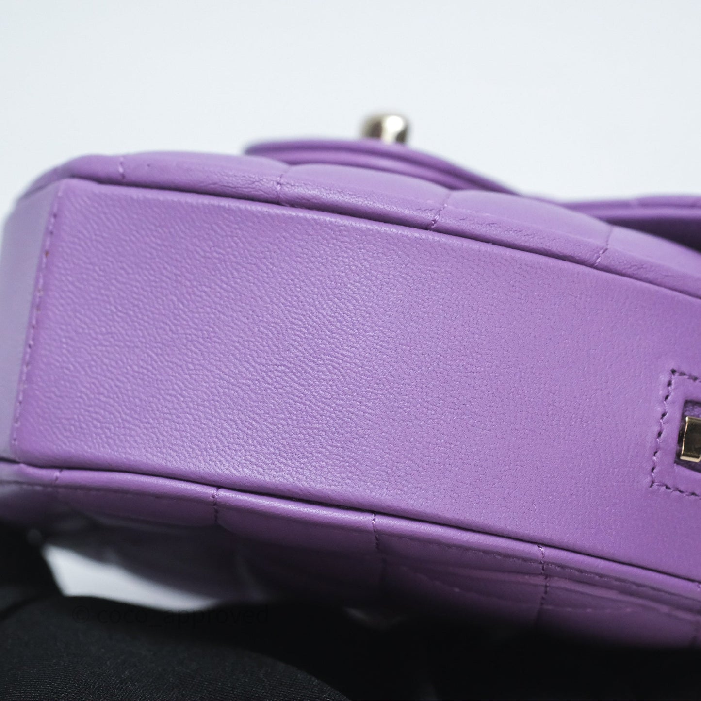 Chanel Small Heart Bag Purple Lambskin Gold Hardware 22S