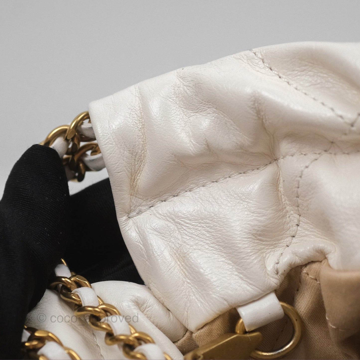 Chanel 22 Mini Bag White Crumpled Calfskin