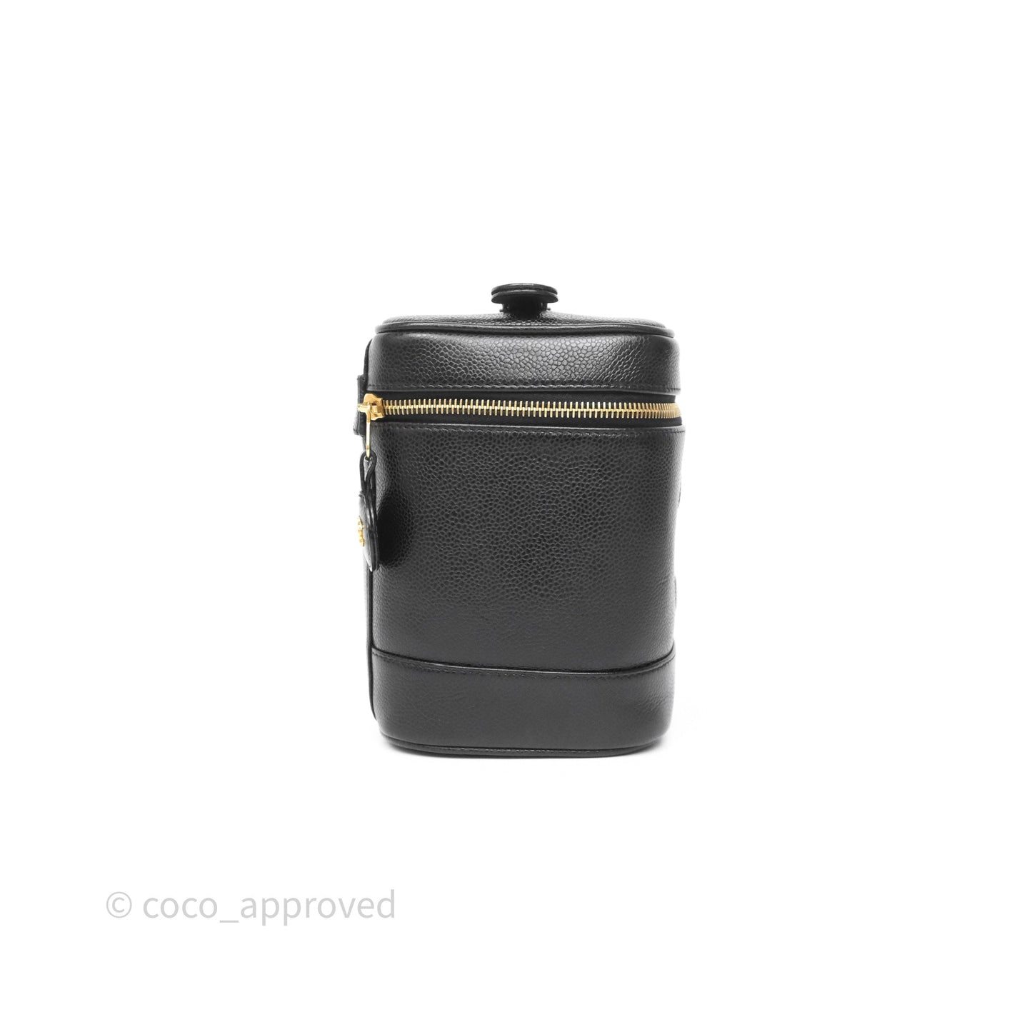 Chanel Vintage Vanity Case Black Caviar Gold Hardware