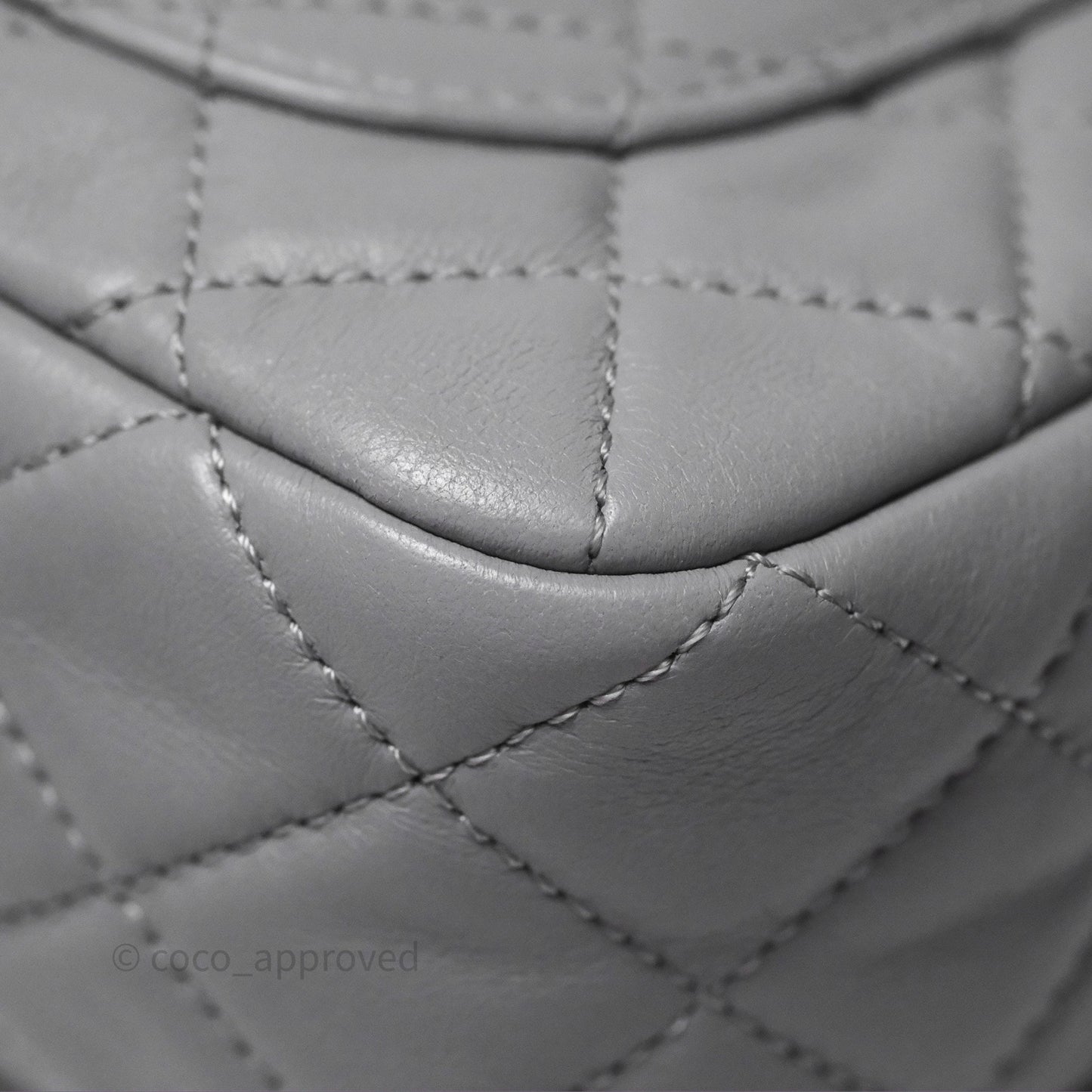 Chanel Pearl Crush Mini Rectangular Quilted Grey Lambskin Aged Gold Hardware