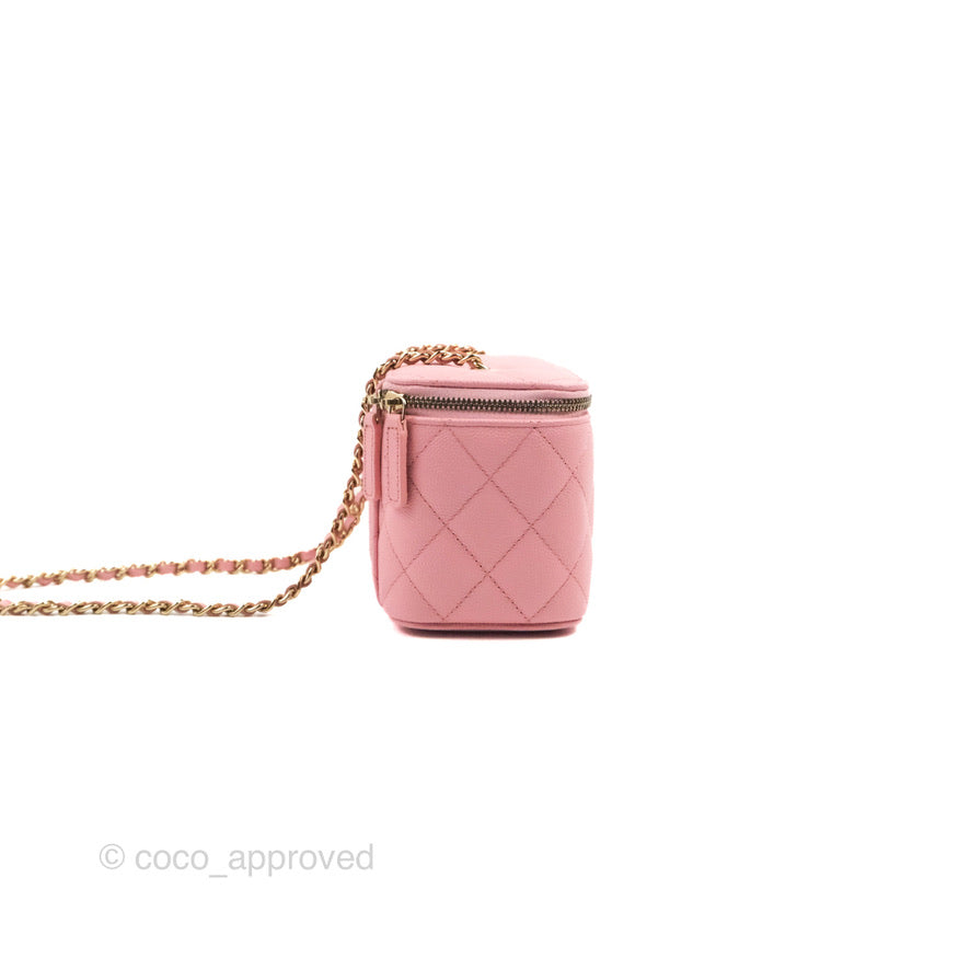 Chanel Vanity with Chain Pink Caviar Gold Hardware