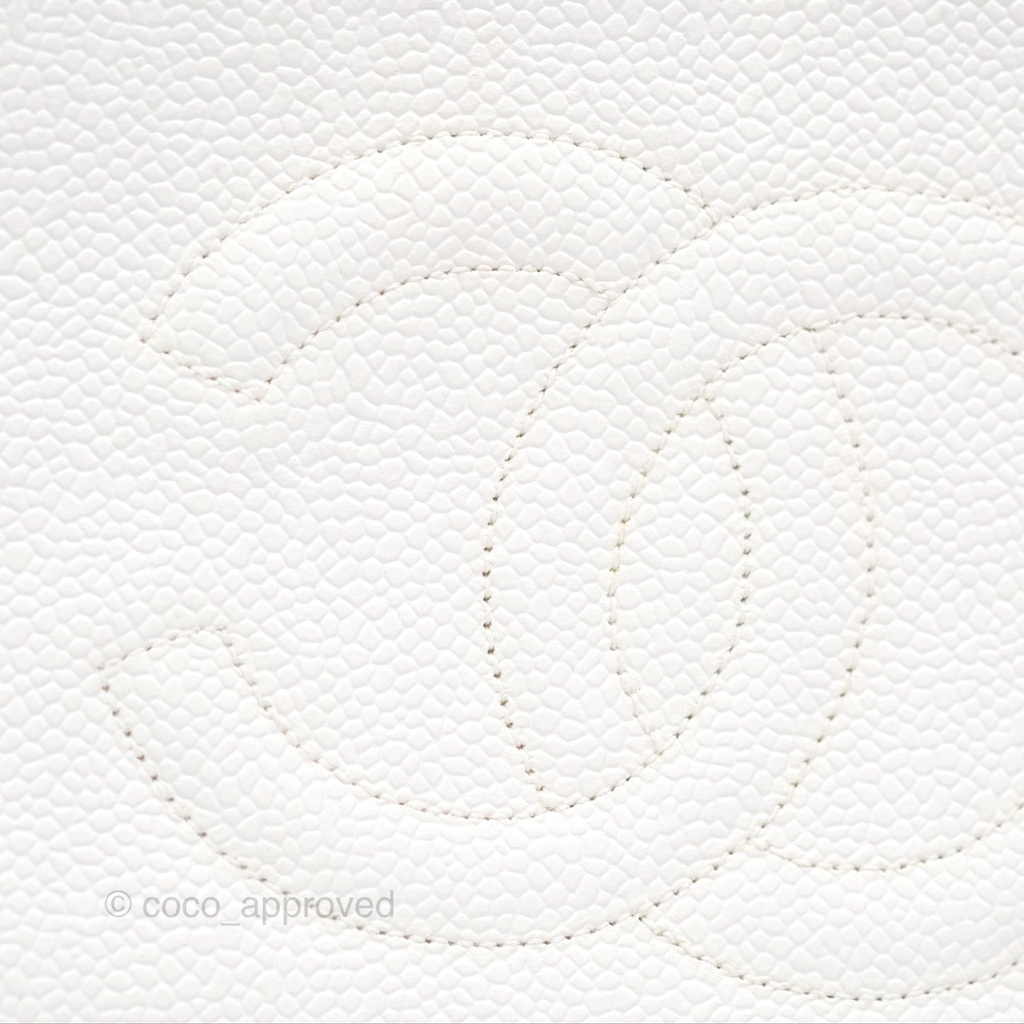 Chanel Vintage CC Clutch White Caviar Gold Hardware