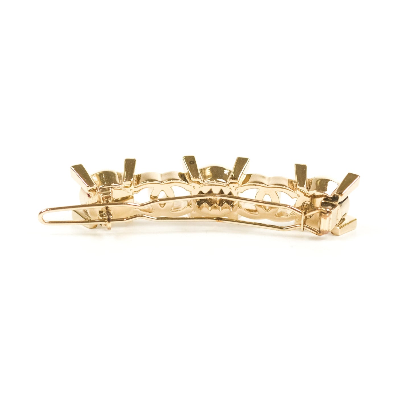 Chanel CC Pearl Hair Clip Gold Tone 21A