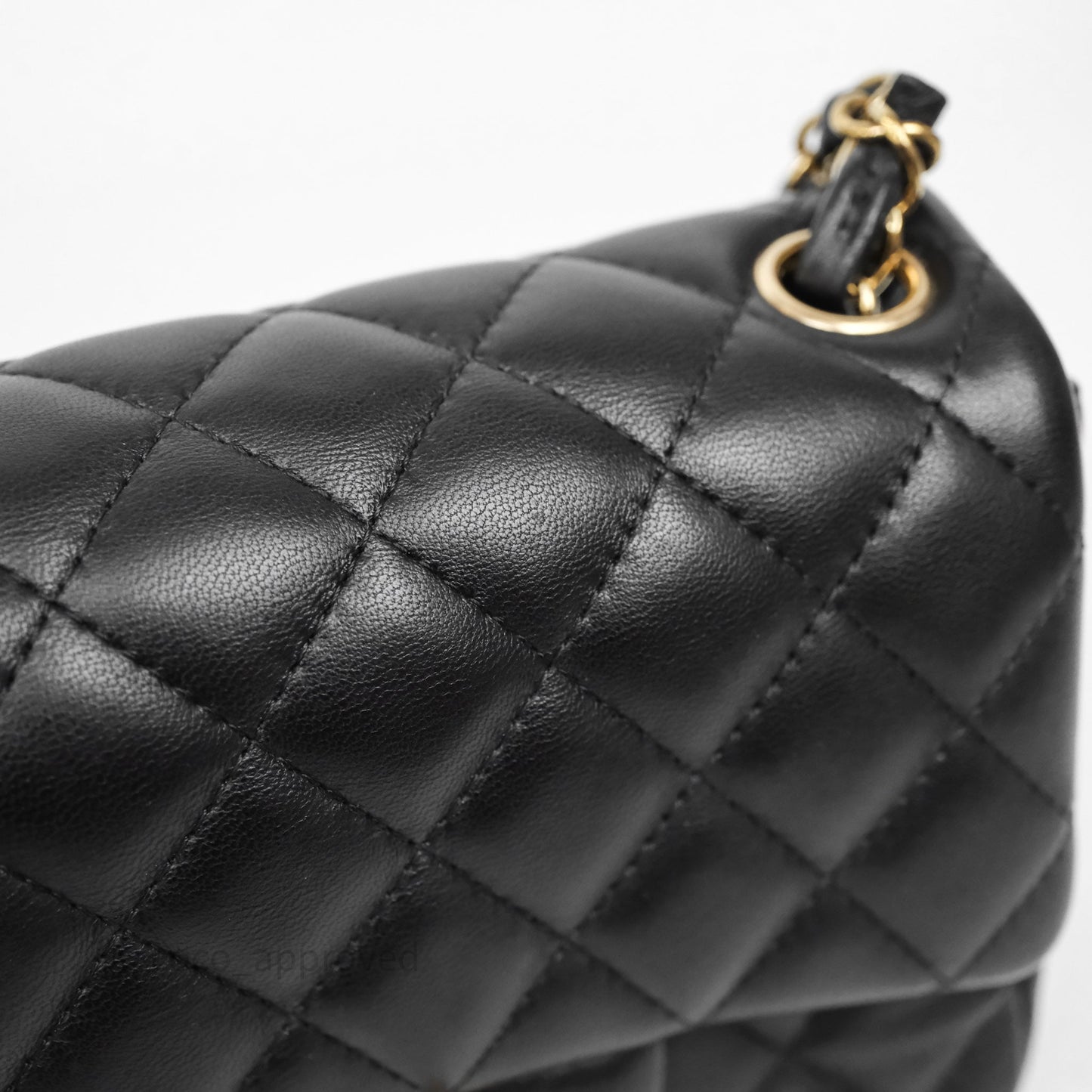 Chanel Mini Square Quilted Black Lambskin Gold Hardware