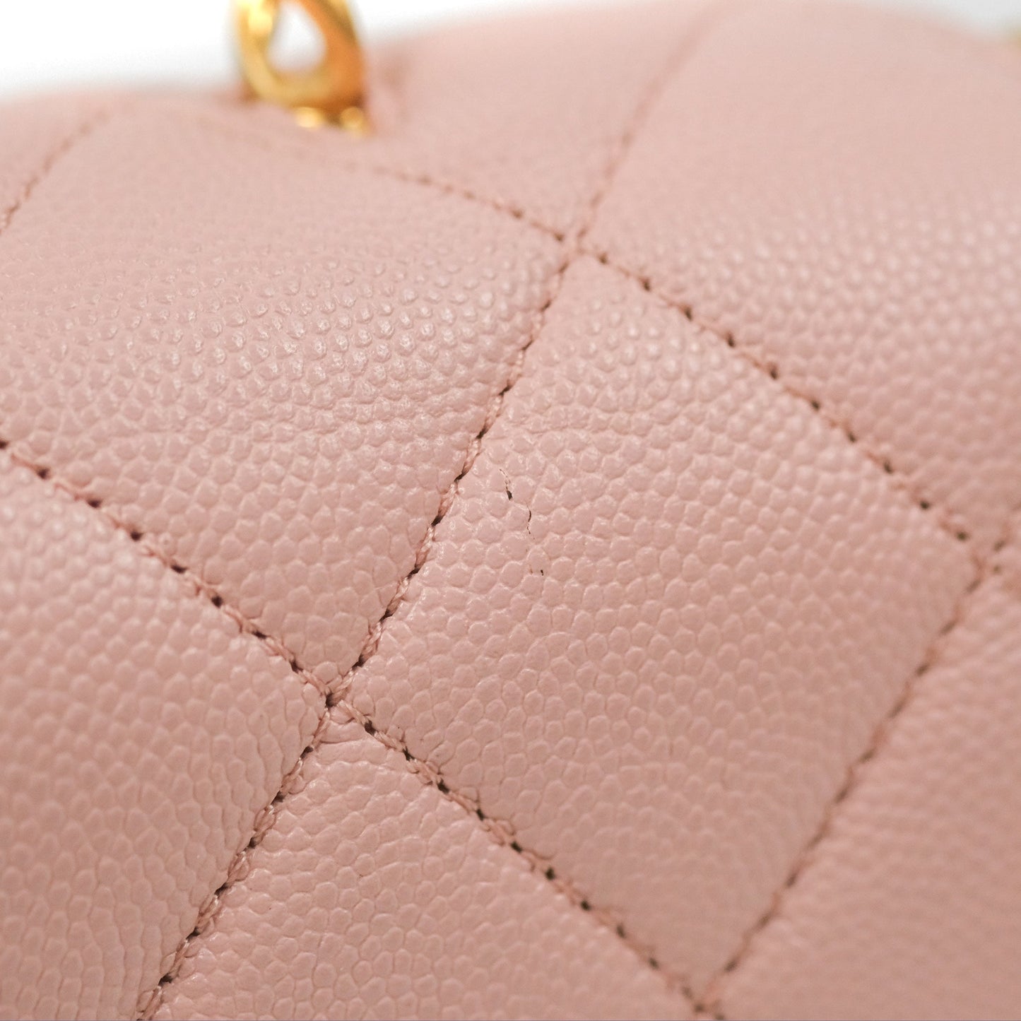 Chanel Carry Me Top Handle Flap Bag Pink Caviar Aged Gold Hardware 23S