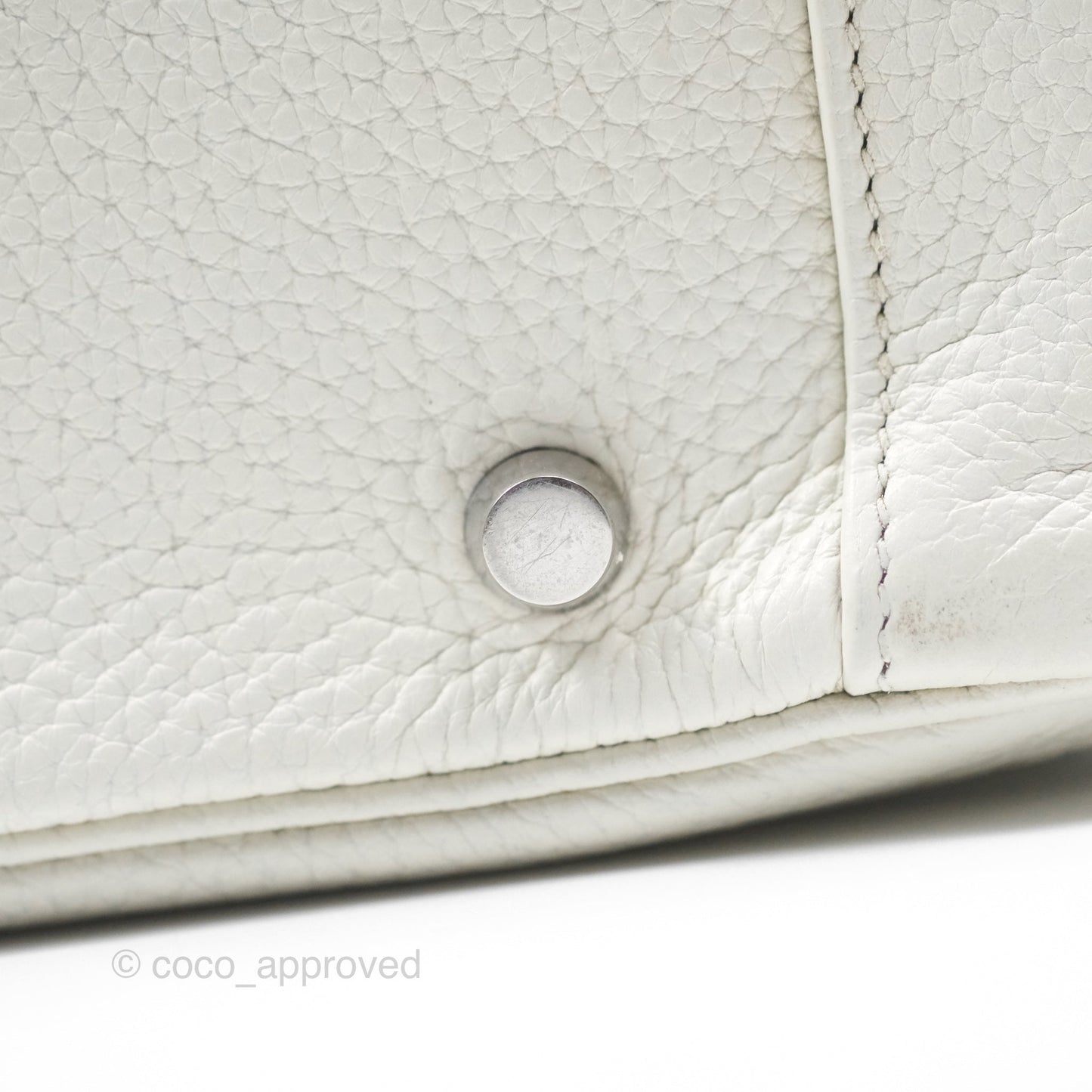 Hermès Lindy 30 White Clemence Palladium Hardware
