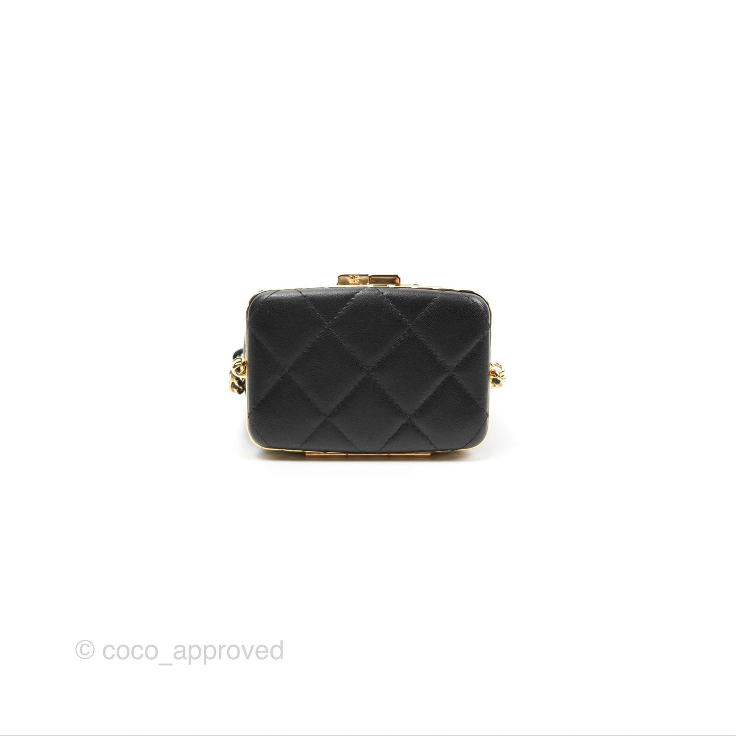 Chanel Small Bucket With Chain Black Lambskin Gold Hardware