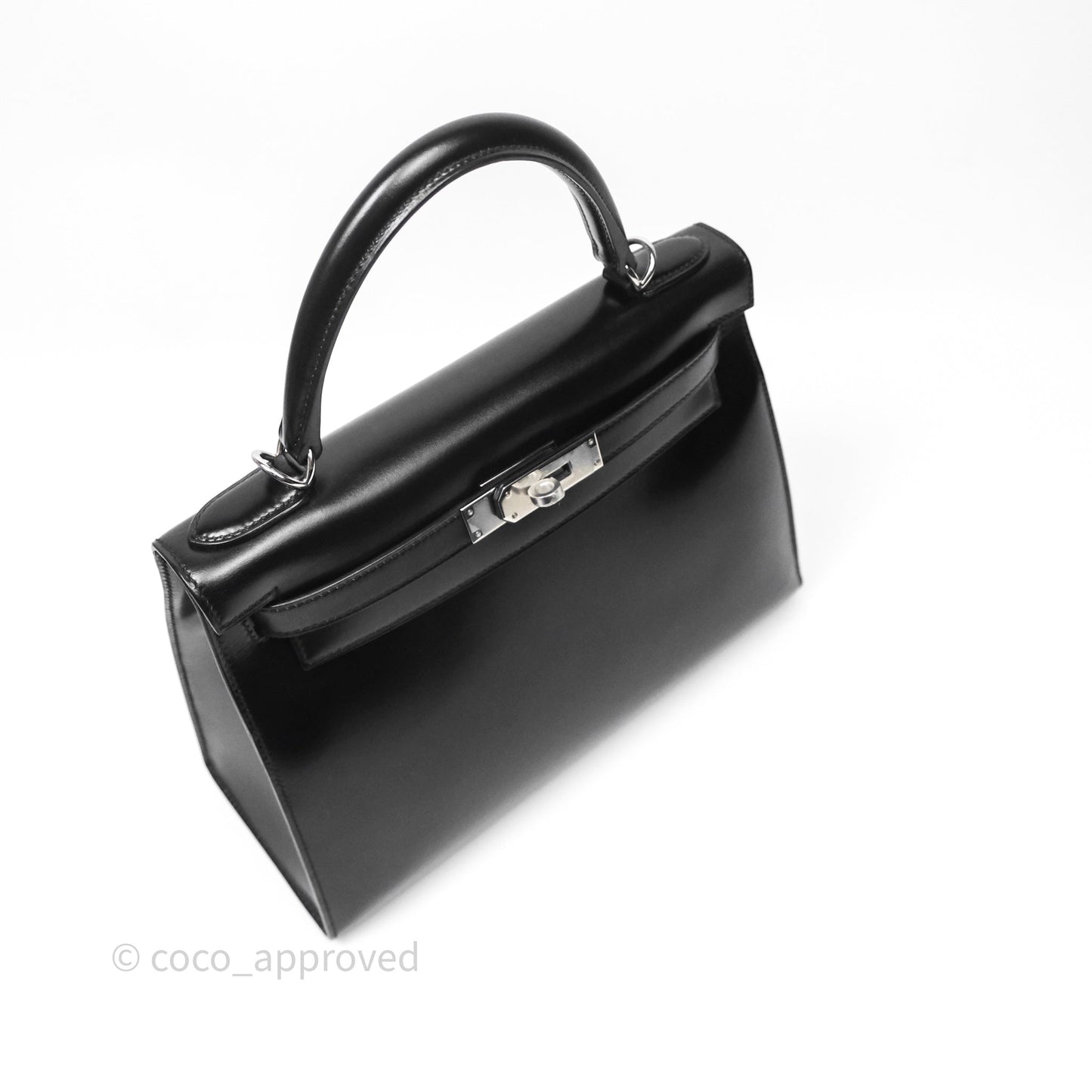 Hermès Kelly 28 Sellier Black Noir 89 Box Leather Palladium Hardware