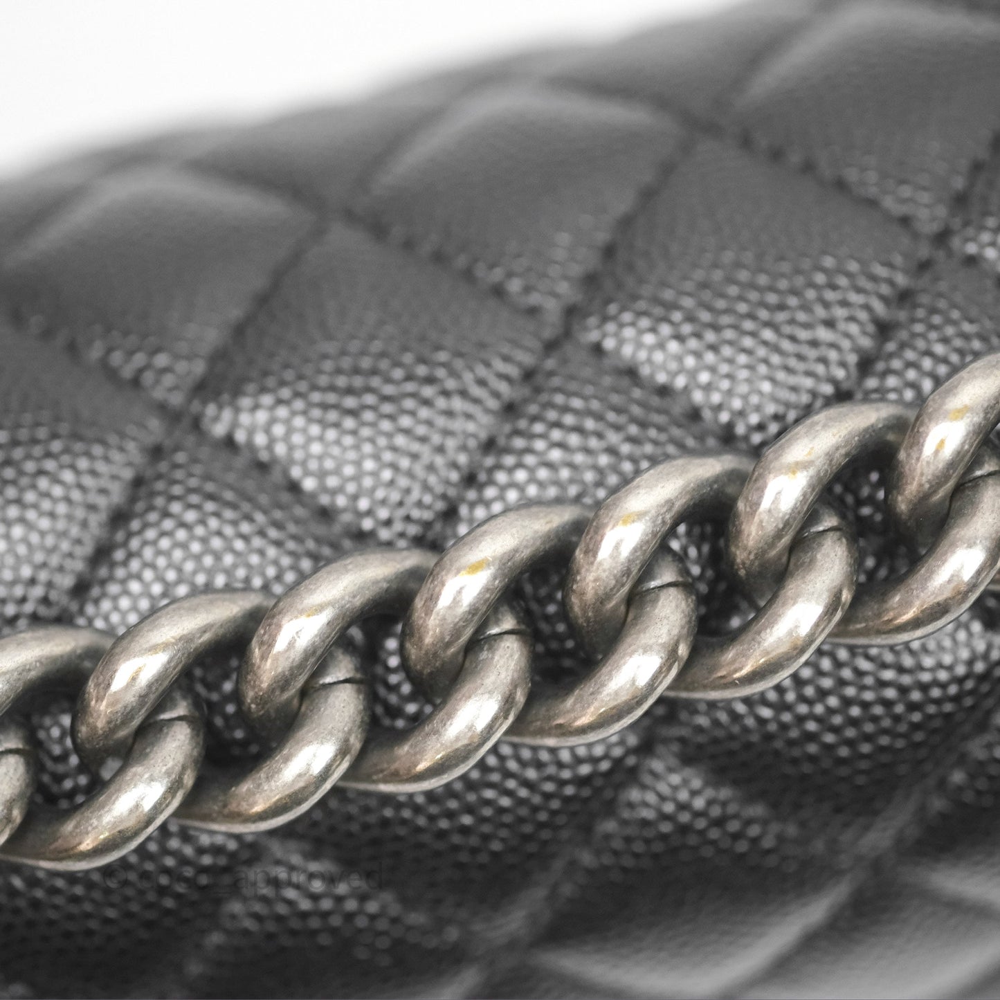 Chanel Quilted Medium Boy Black Caviar Ruthenium Hardware