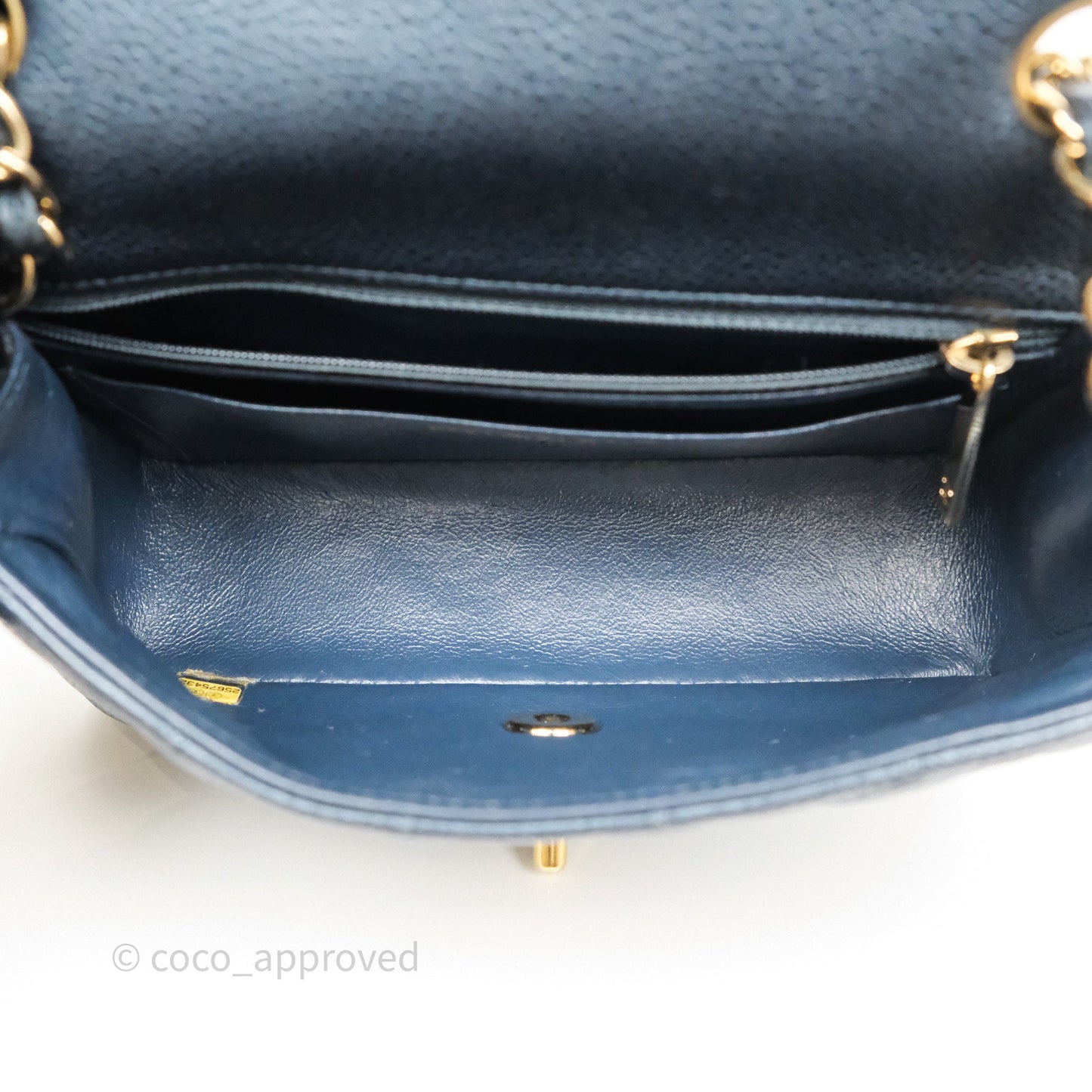 Chanel Mini Rectangular Quilted Iridescent Teal Caviar Gold Hardware