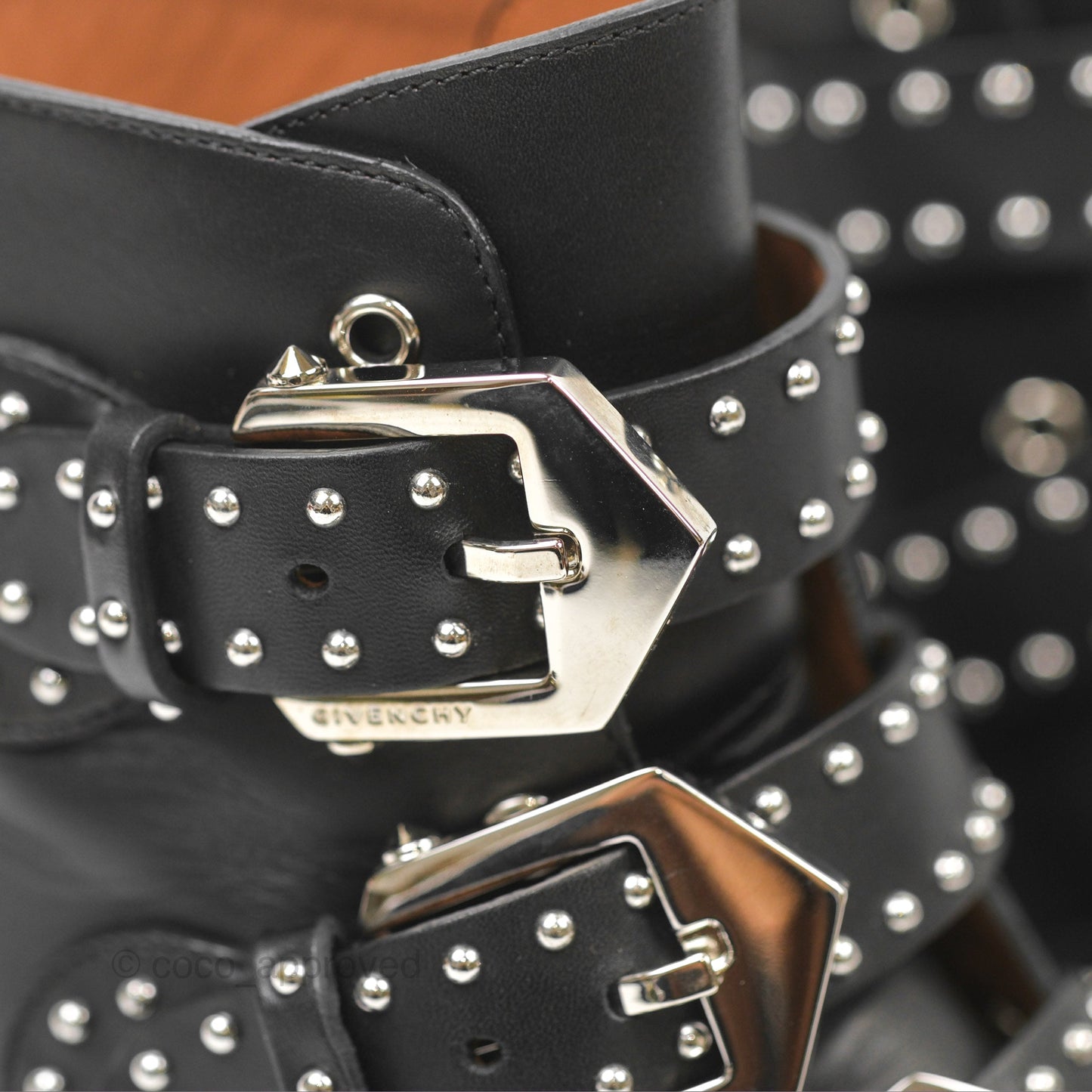 Givenchy Studded Buckle Ankle Boots Black Size 37