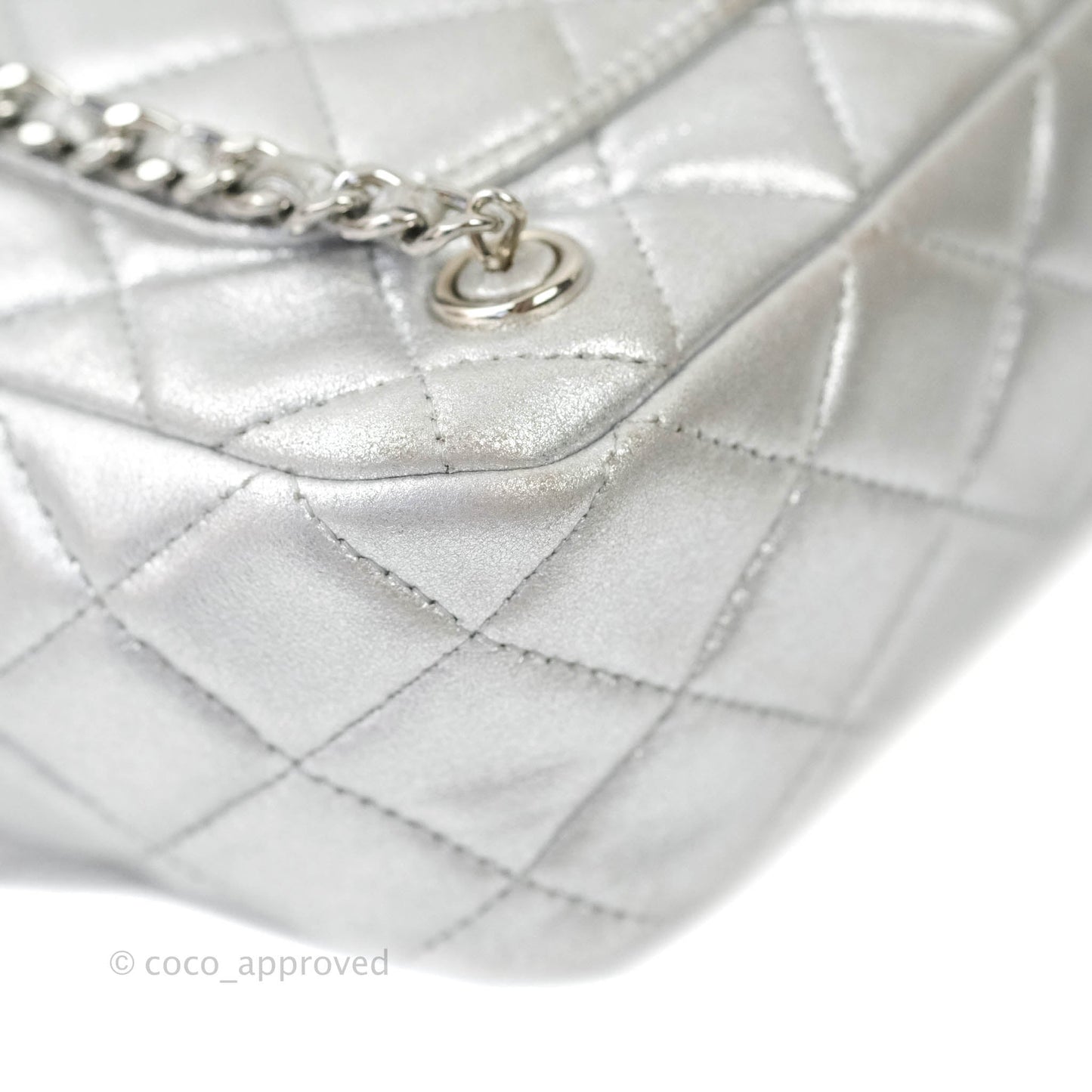 Chanel Quilted Small Metallic Silver Backpack in Seoul Lambskin Silver Hardware