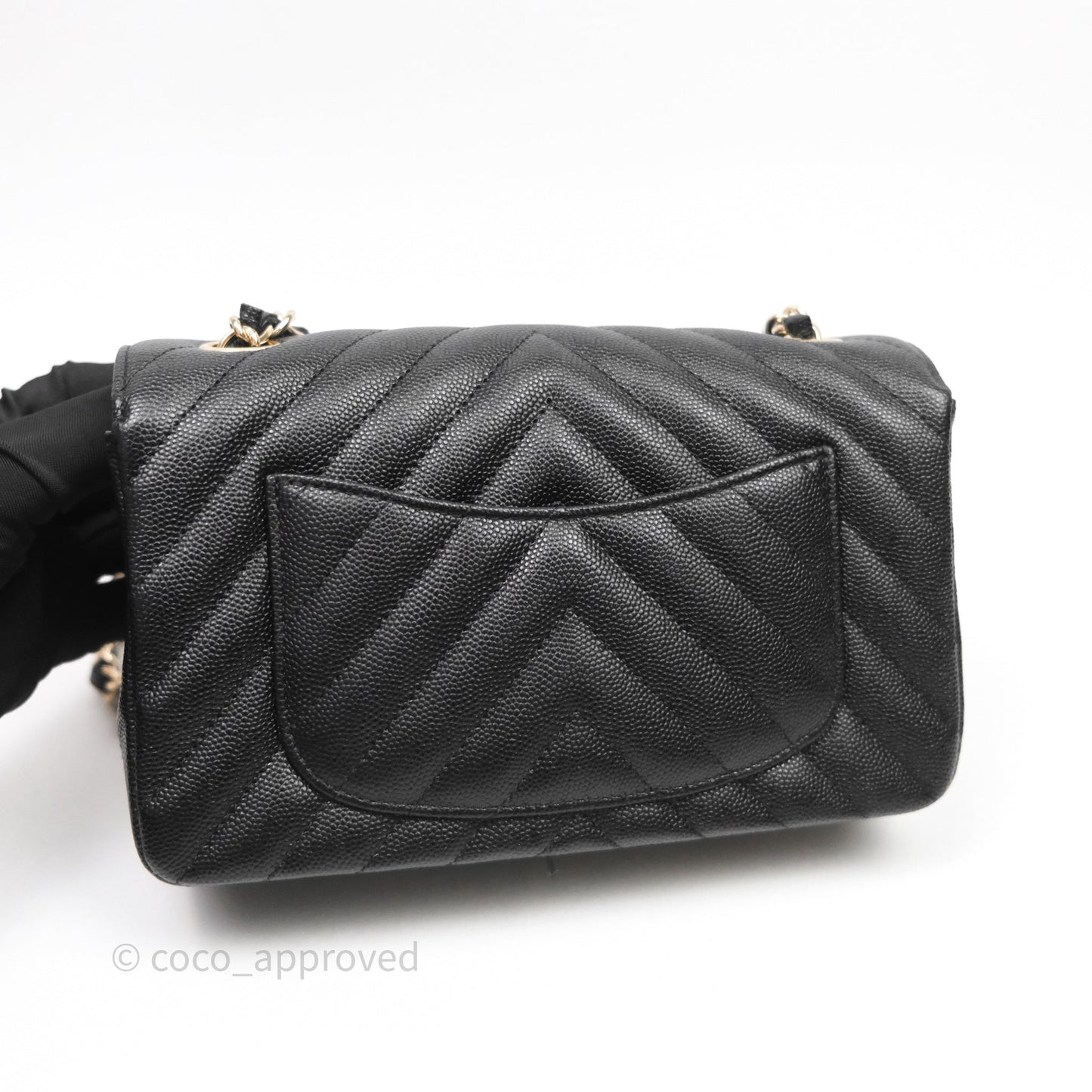 Chanel Quilted Mini Rectangular Black Caviar Gold Hardware
