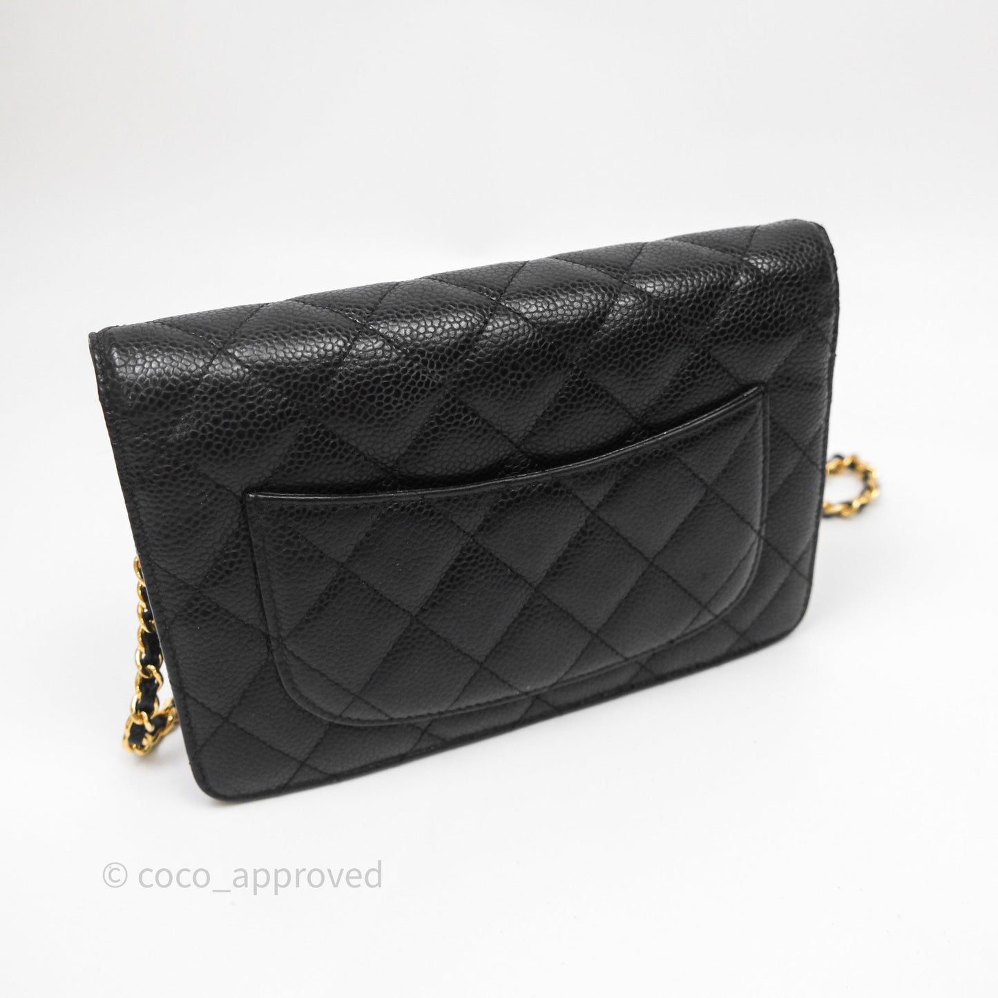 Chanel Quilted WOC Black Caviar Gold Hardware