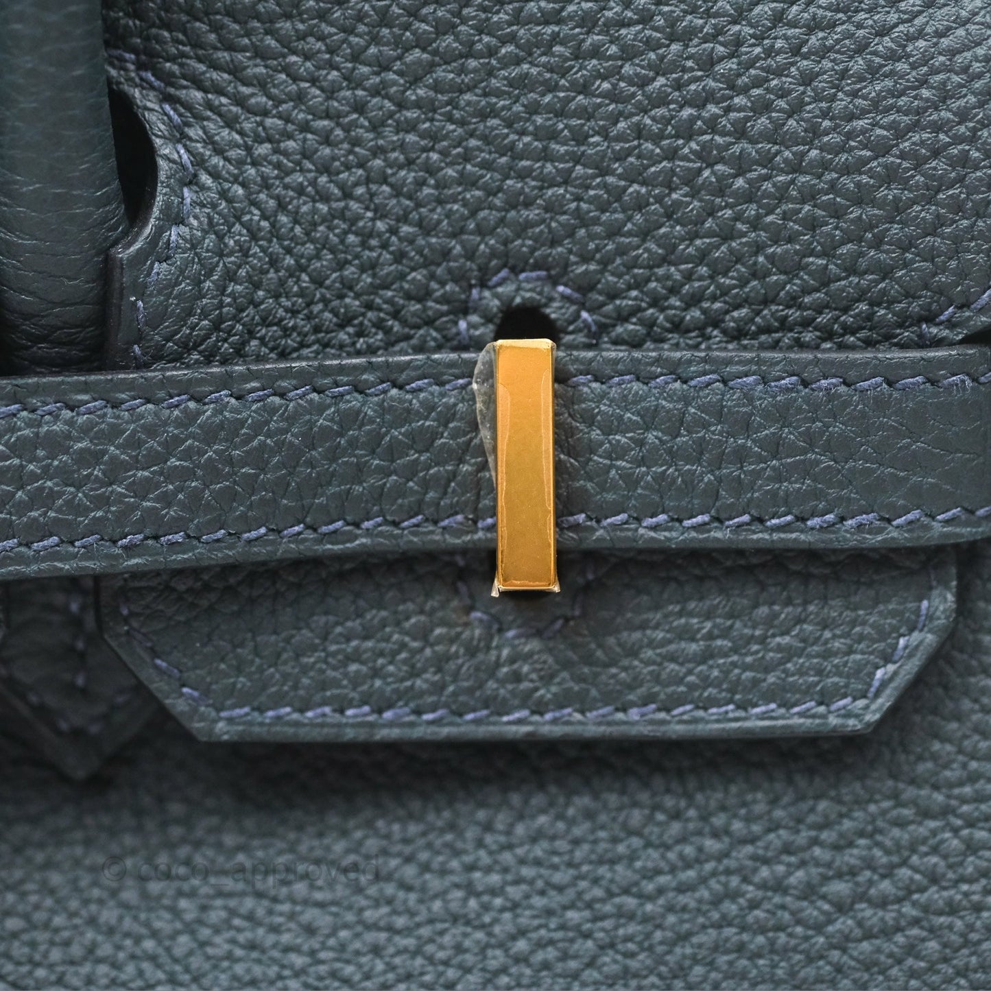 Hermès Birkin 25 Retourne Vert Rousseau V0 Togo Gold Hardware