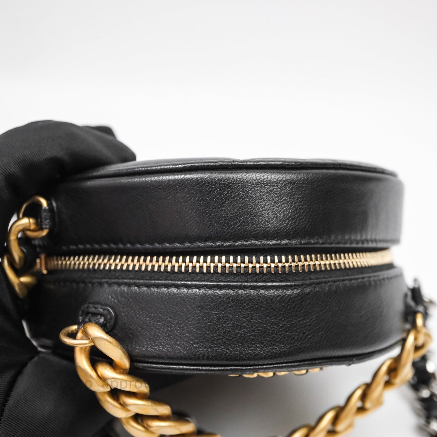 Chanel 19 Round Clutch With Chain Black Mixed Hardware