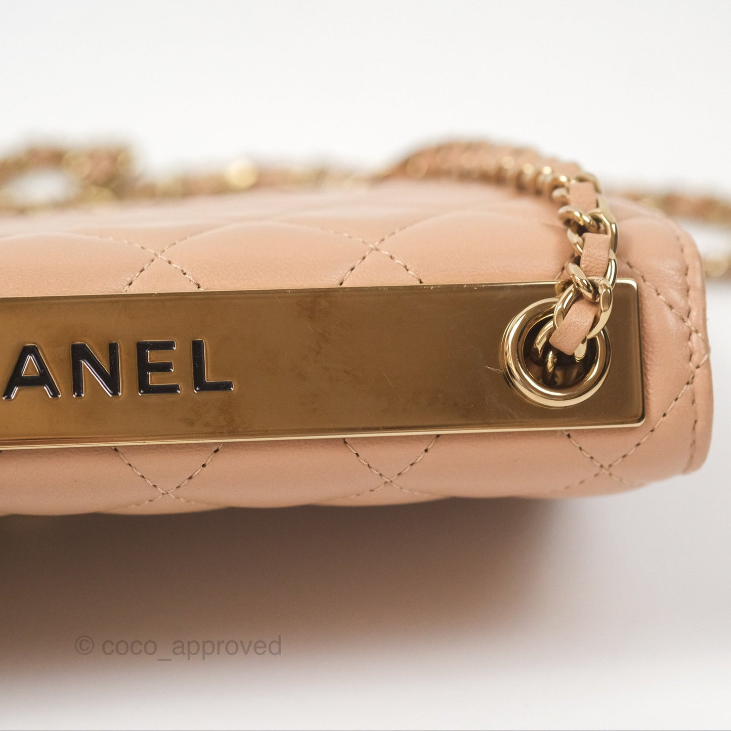 Chanel Trendy CC WOC Quilted Beige Lambskin Gold Hardware