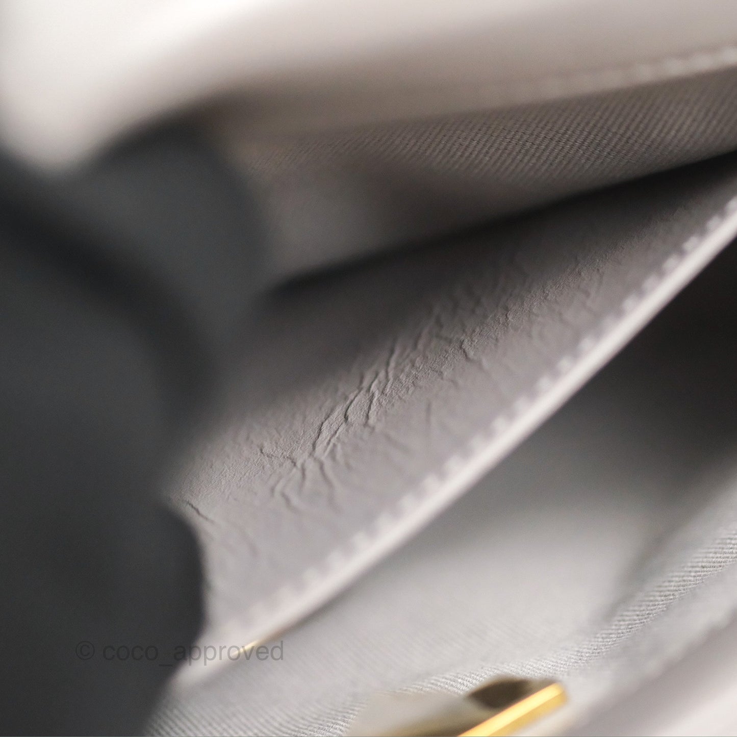 Chanel Flap Bag Grey Clair Lambskin Aged Gold Hardware 22B