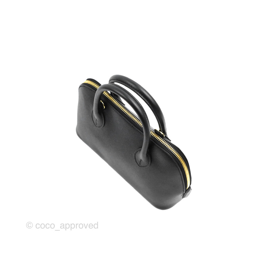 Hermès Bolide 1923 25 Black Epsom Gold Hardware