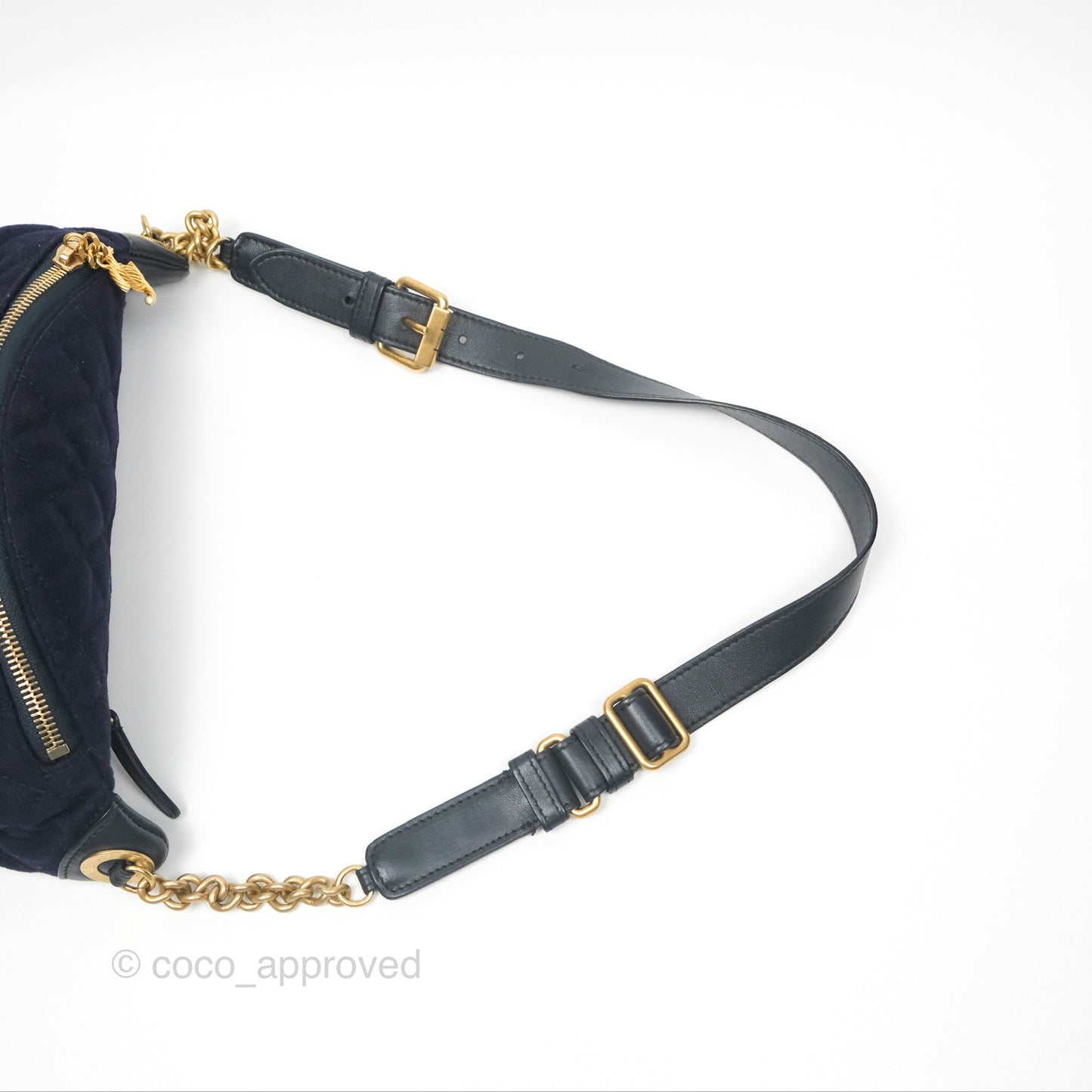Chanel Paris Hamburg Charms Belt Bag Navy Wool Lambskin