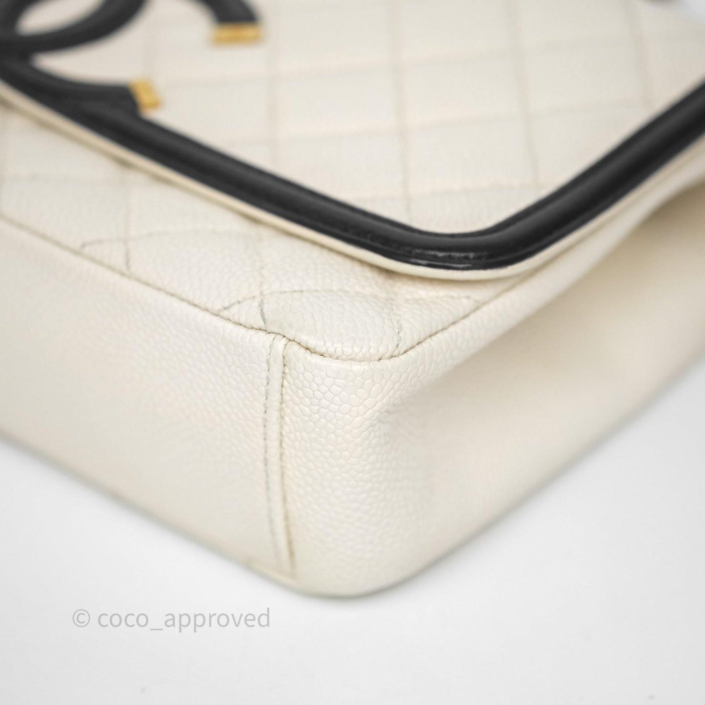 Chanel Quilted Medium CC Filigree Flap White/ Black Caviar