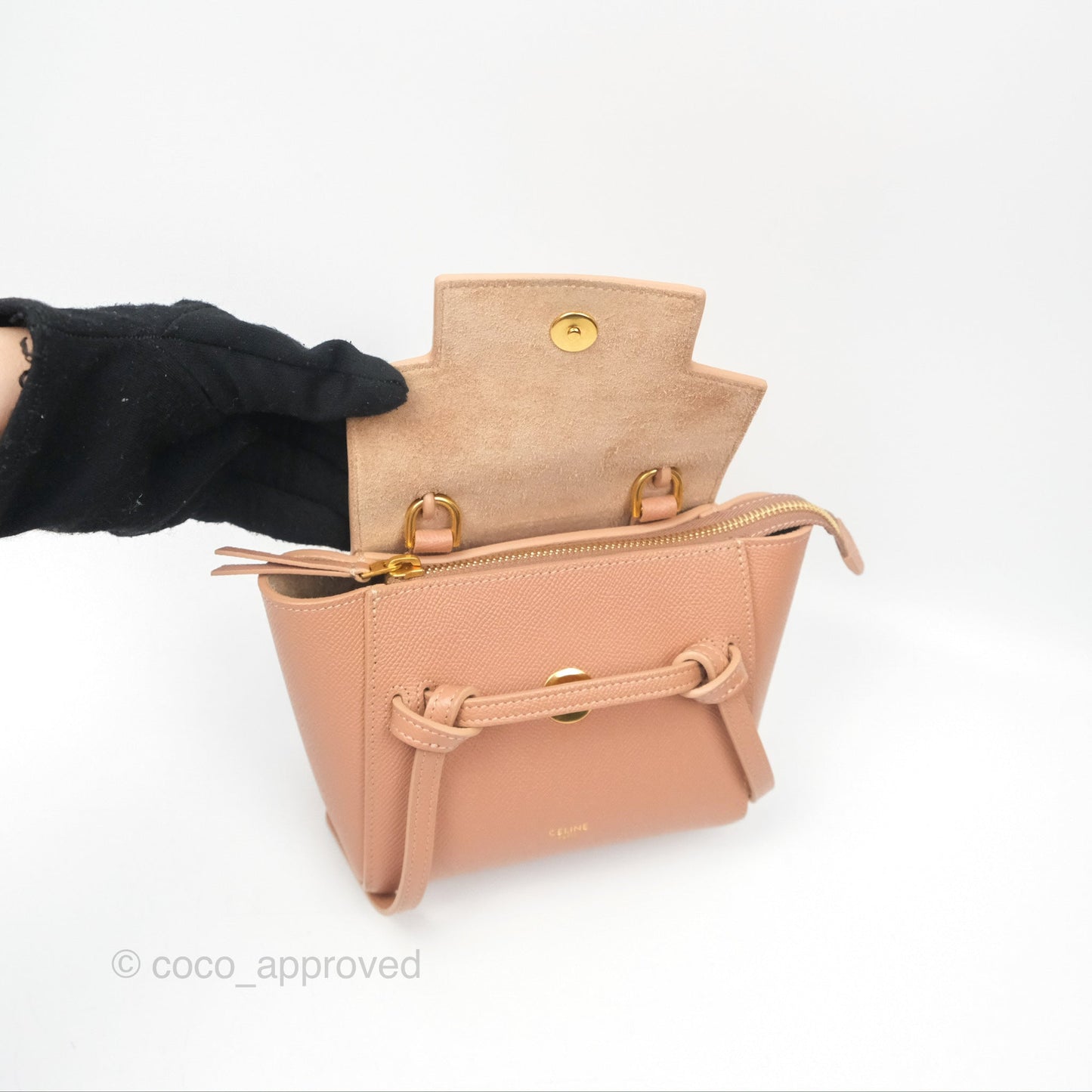 Celine Pico Belt Bag Desert Rose Grained Calfskin Gold Hardware