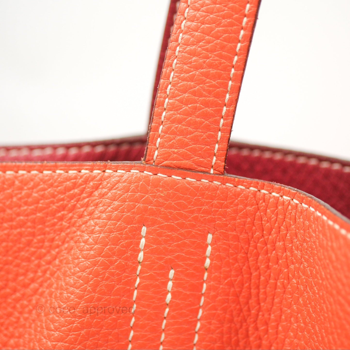 Hermès Double Sens Tote 36 Rouge Casaque Orange Crevette Clemence