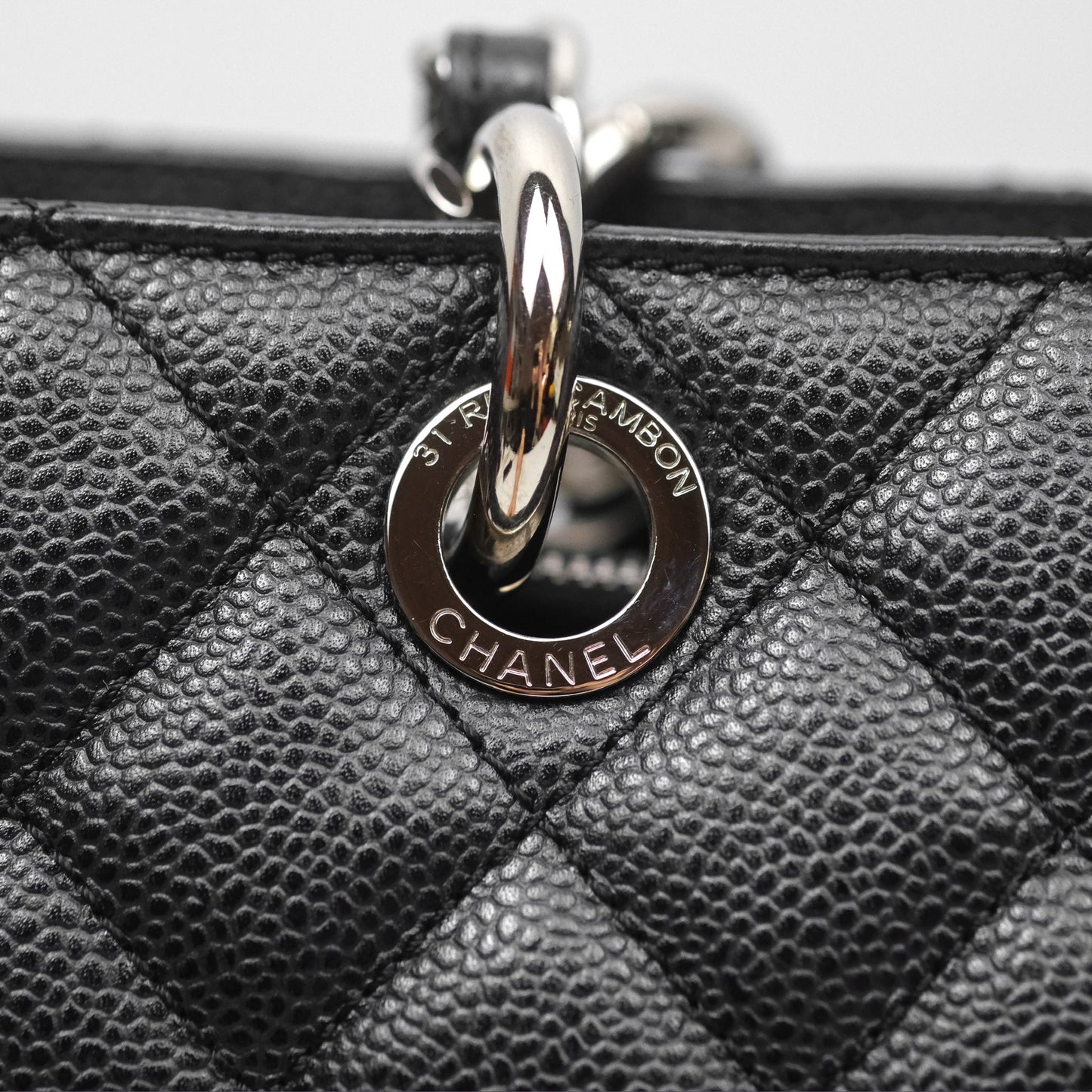 Chanel GST Black Caviar Silver Hardware