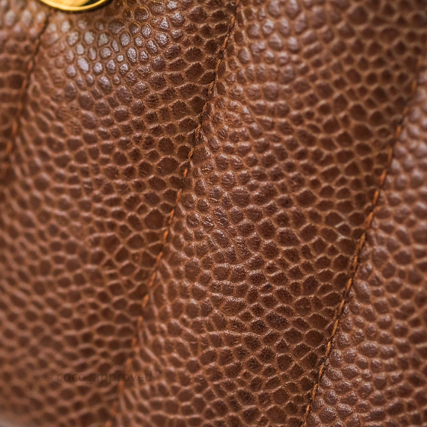 Chanel Vintage Caviar Chevron Flap Bag 24K Brown Gold Hardware