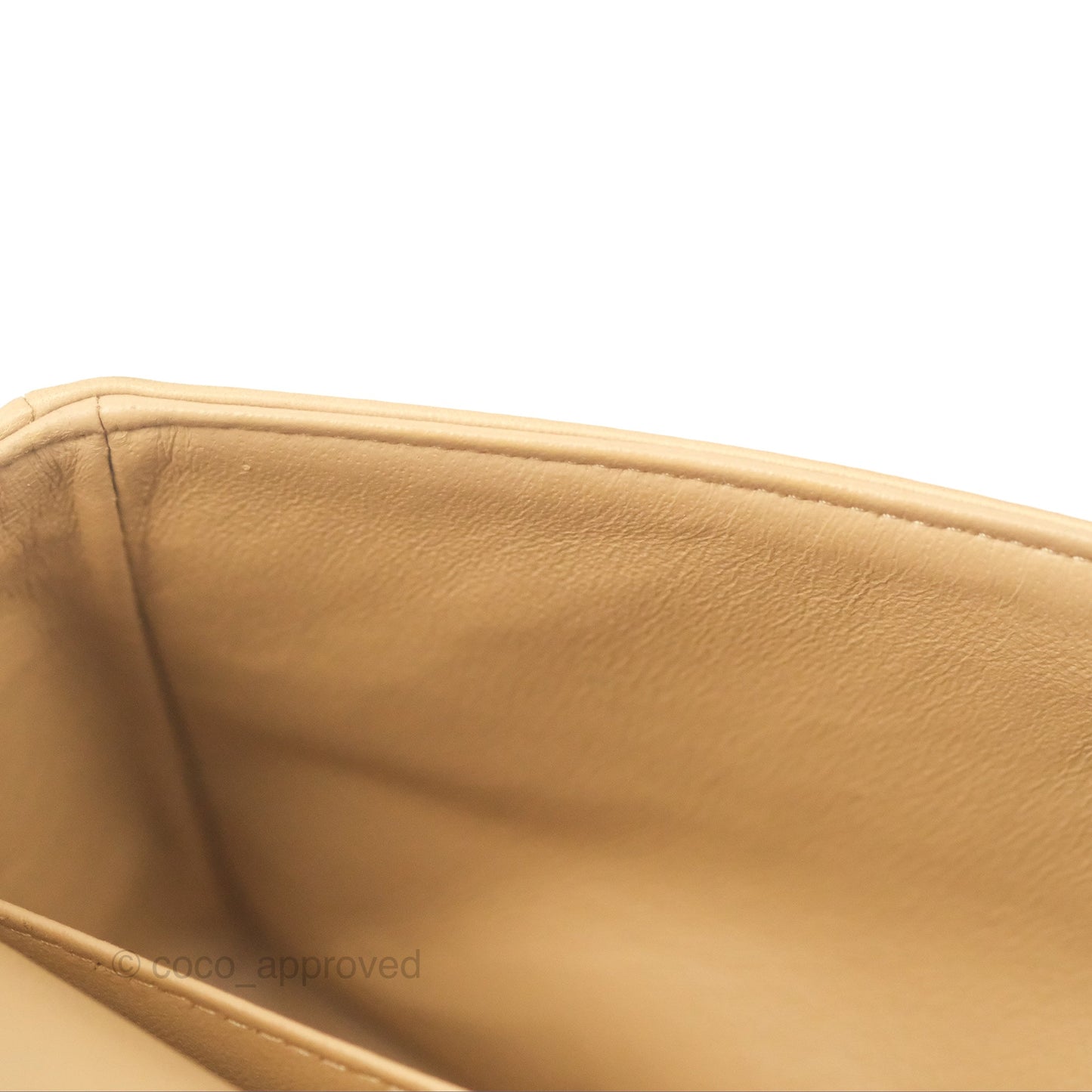 Chanel Vintage Small Classic Flap Beige Lambskin 24K Gold Hardware