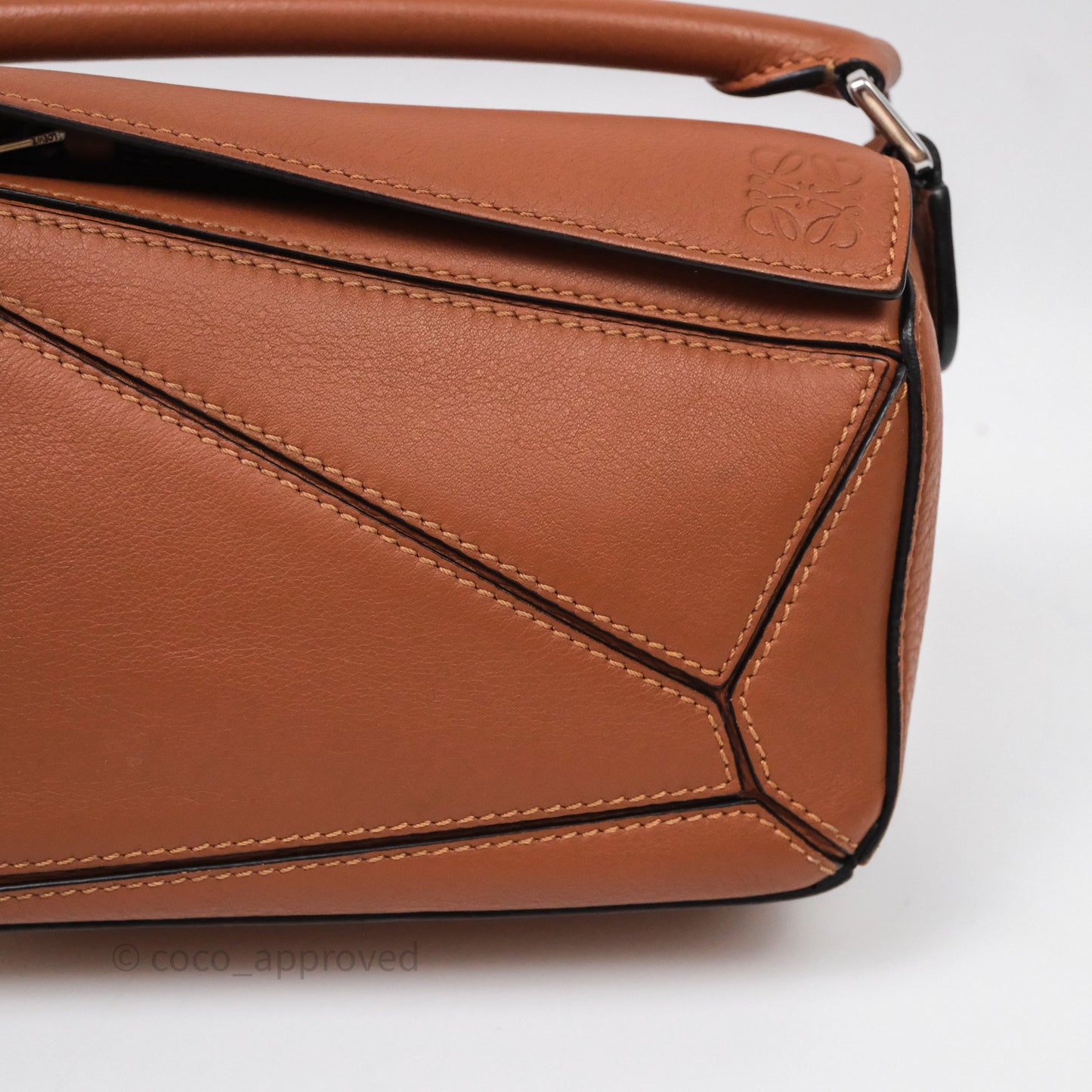 Loewe Mini Puzzle Bag Tan Calfskin Gold Hardware