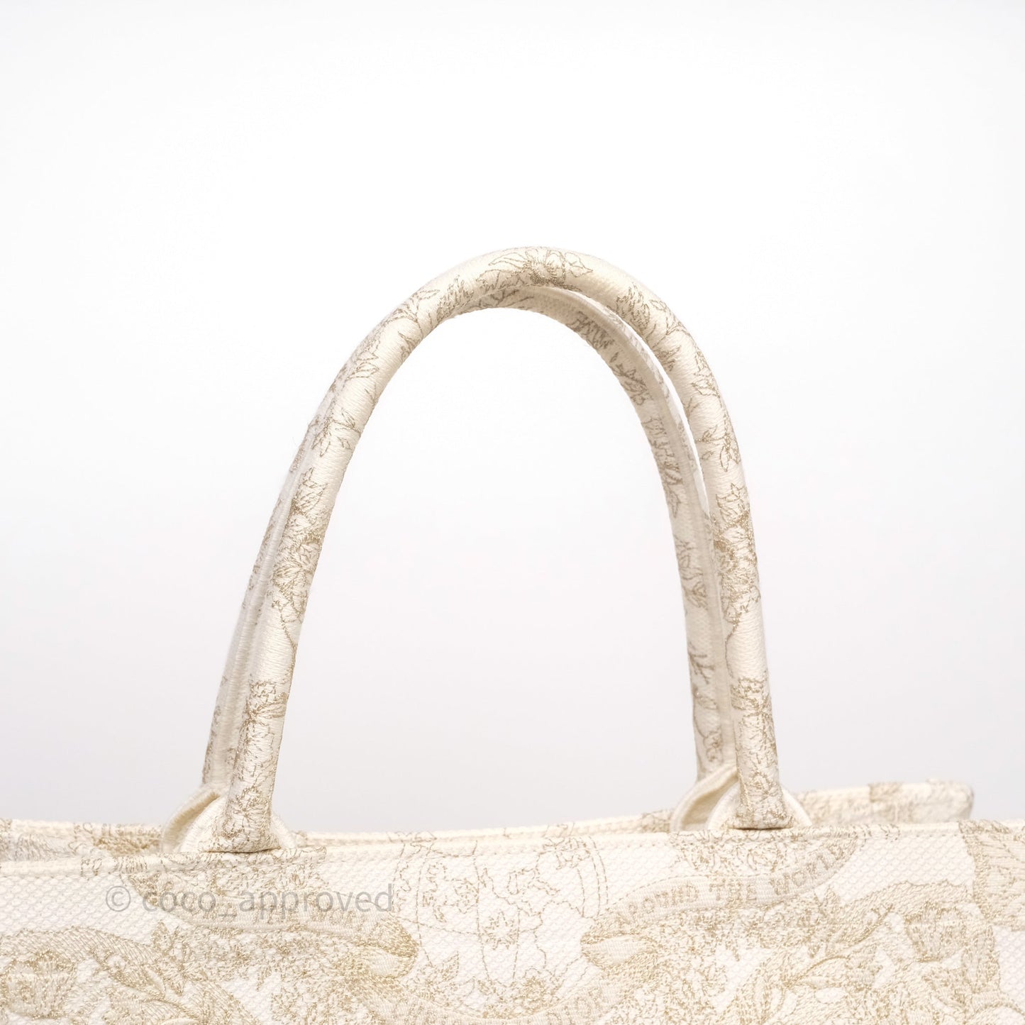 Christian Dior Medium Book Tote Latte Embroidery With Gold-Tone Metallic