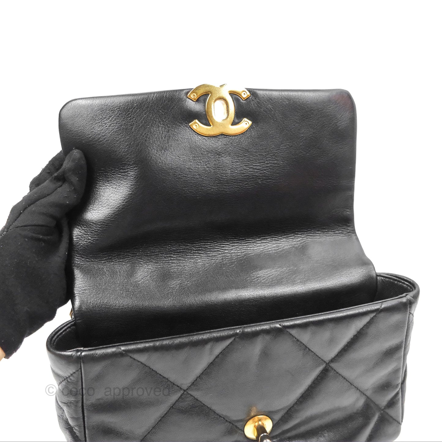 Chanel 19 Small Black Goatskin Mixed Hardware