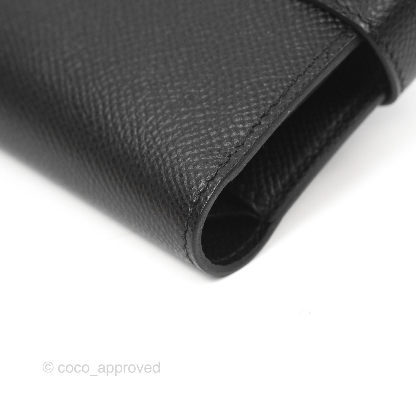 Hermès Small Kelly Wallet Black Epsom Palladium Hardware