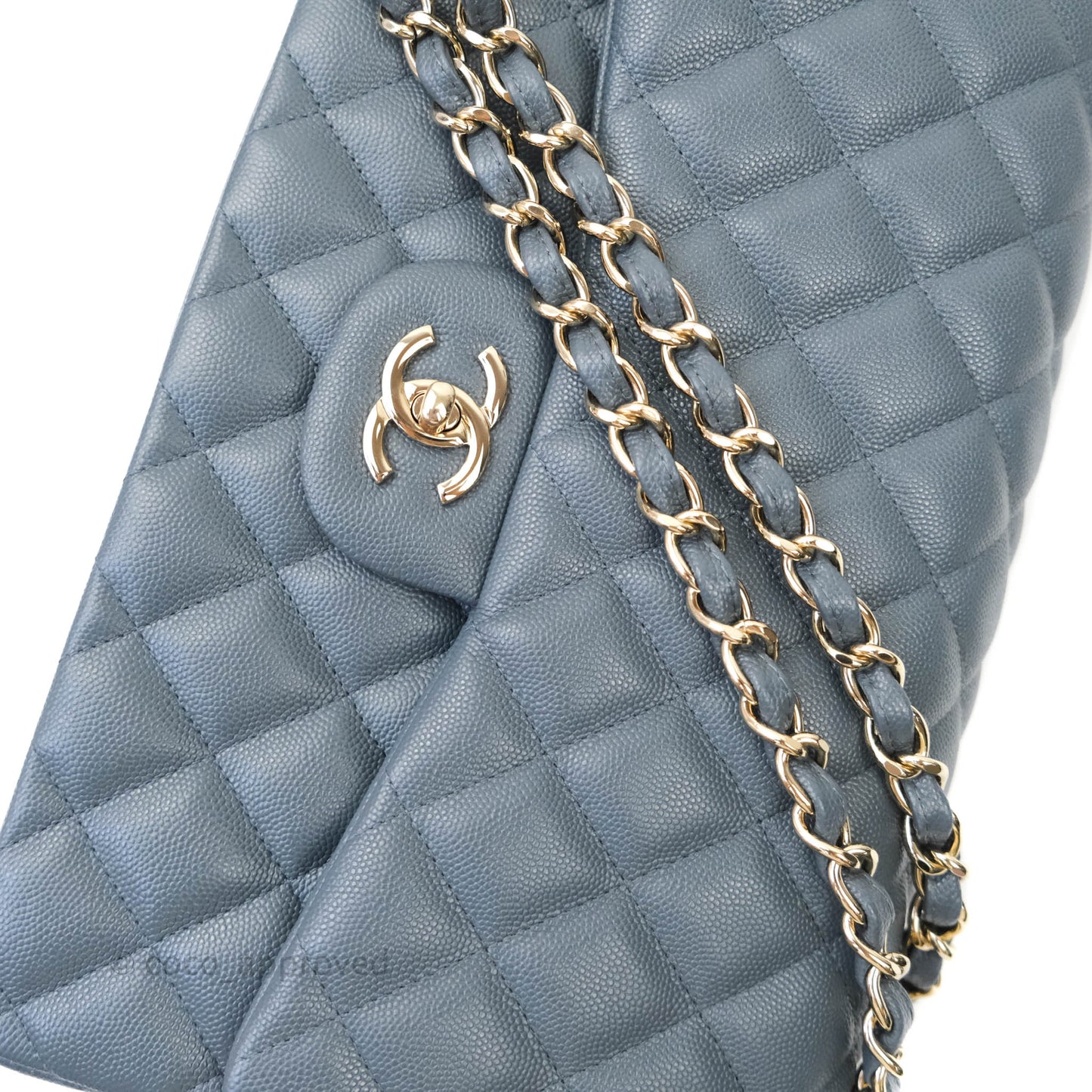 Chanel Jumbo Double Flap Grey Caviar Gold Hardware⁣⁣ 18B
