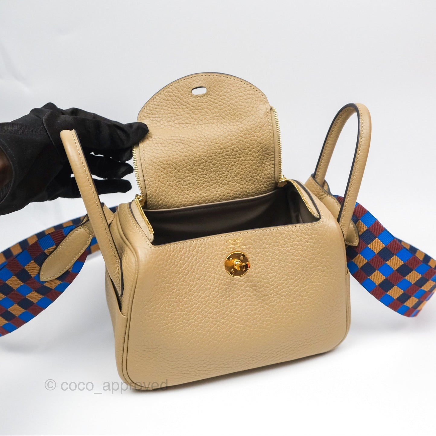 Hermes Mini Lindy 20 Trench S2 Clemence Maxi Quadrille Bleu Billard Biscuit 48 Rouge H