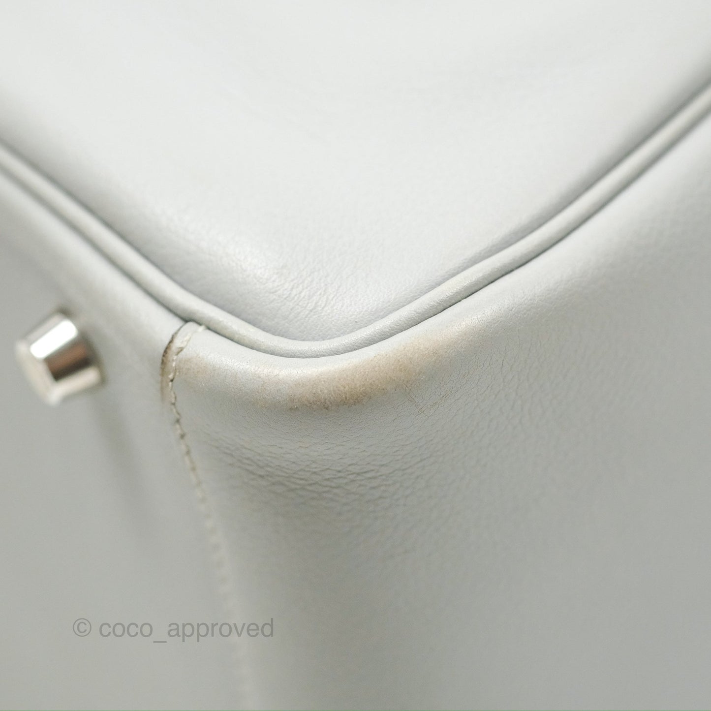 Hermès Lindy 30 Bleu Glacier Evercolor Palladium Hardware