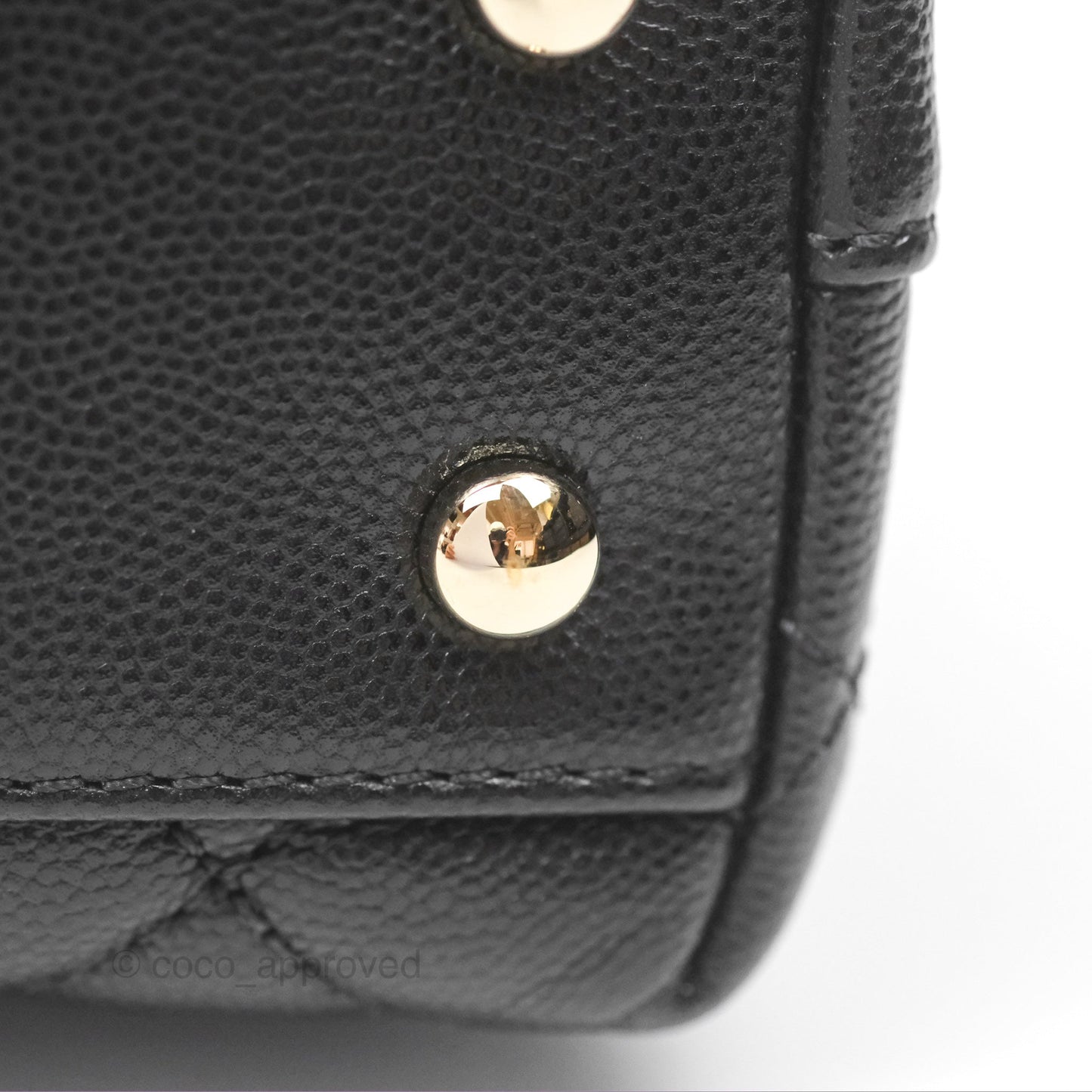 Chanel Small Coco Handle Quilted Black Caviar Gold Hardware