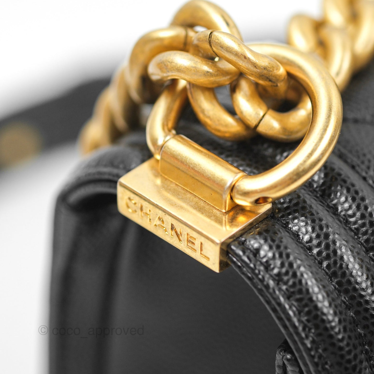 Chanel Small Boy Black Caviar Gold Hardware